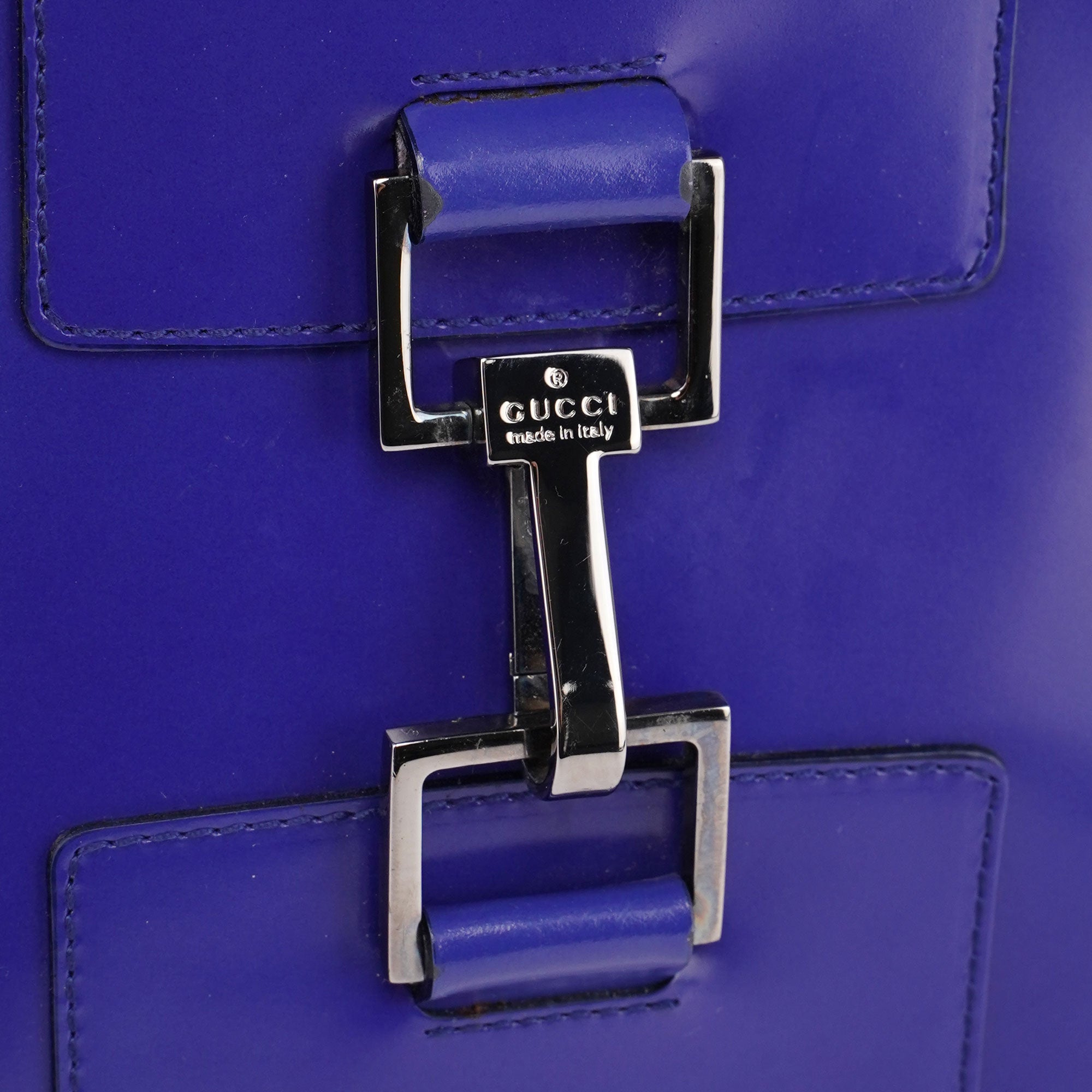 Royal Blue Patent Leather Jackie Tote