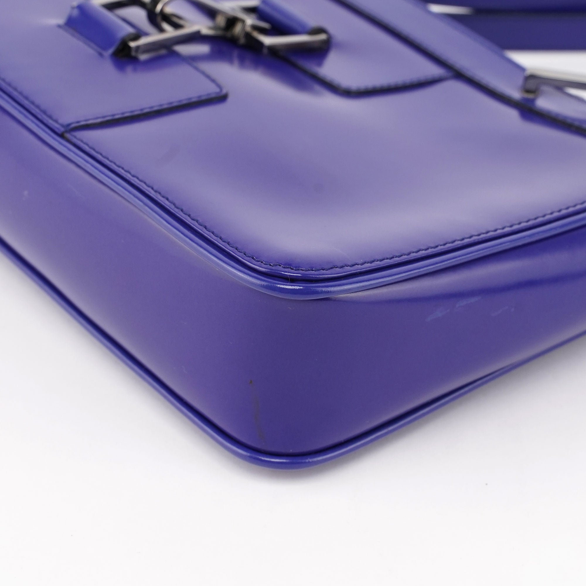 Royal Blue Patent Leather Jackie Tote