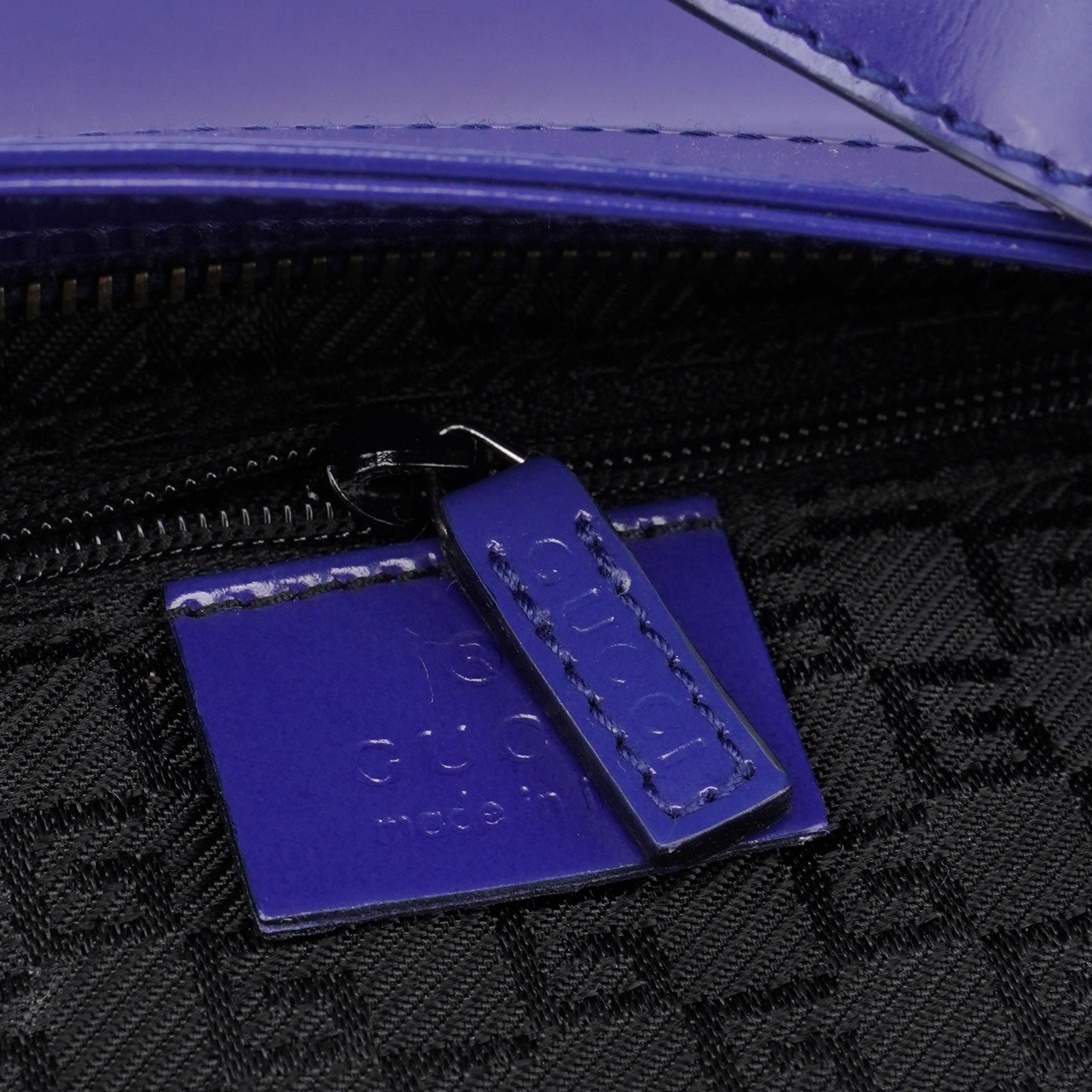 Royal Blue Patent Leather Jackie Tote