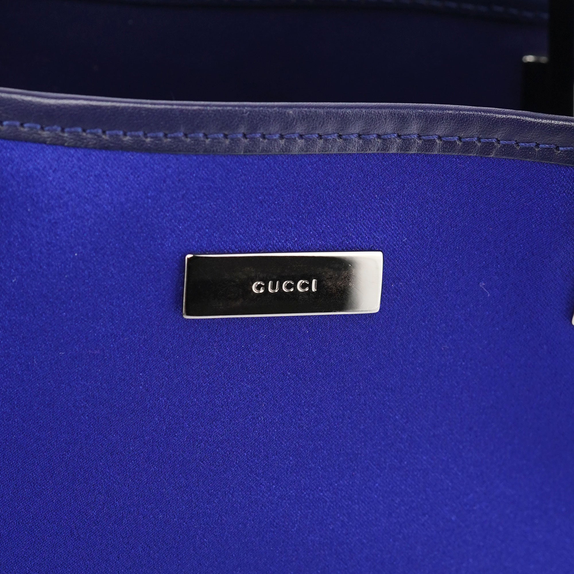 Royal Blue Satin Tote Bag