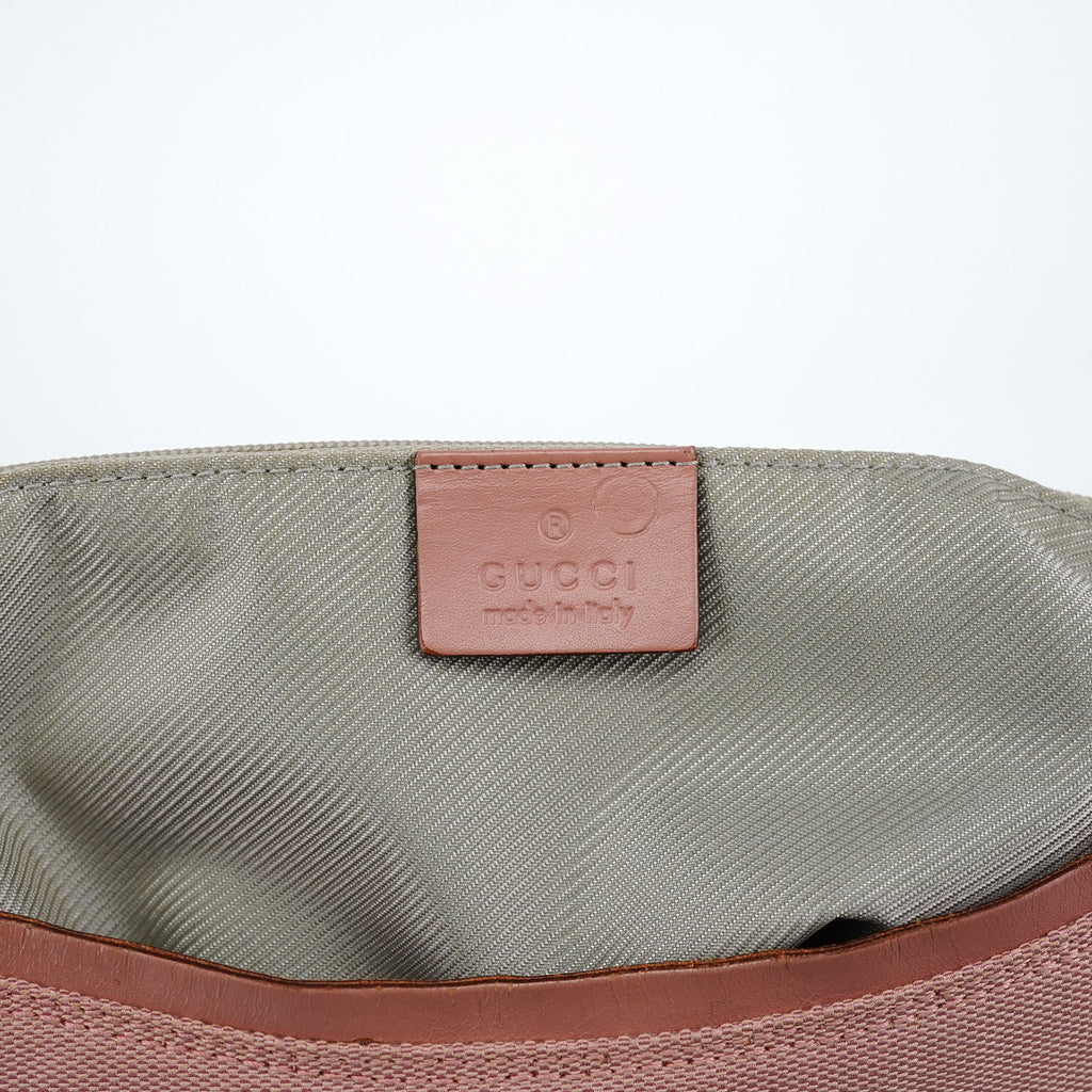 Soft Pink Canvas Leather Shoulder Bag