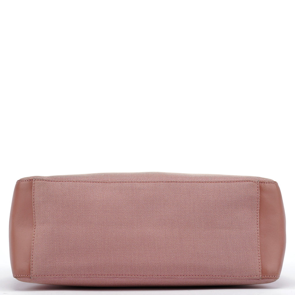 Soft Pink Canvas Leather Shoulder Bag