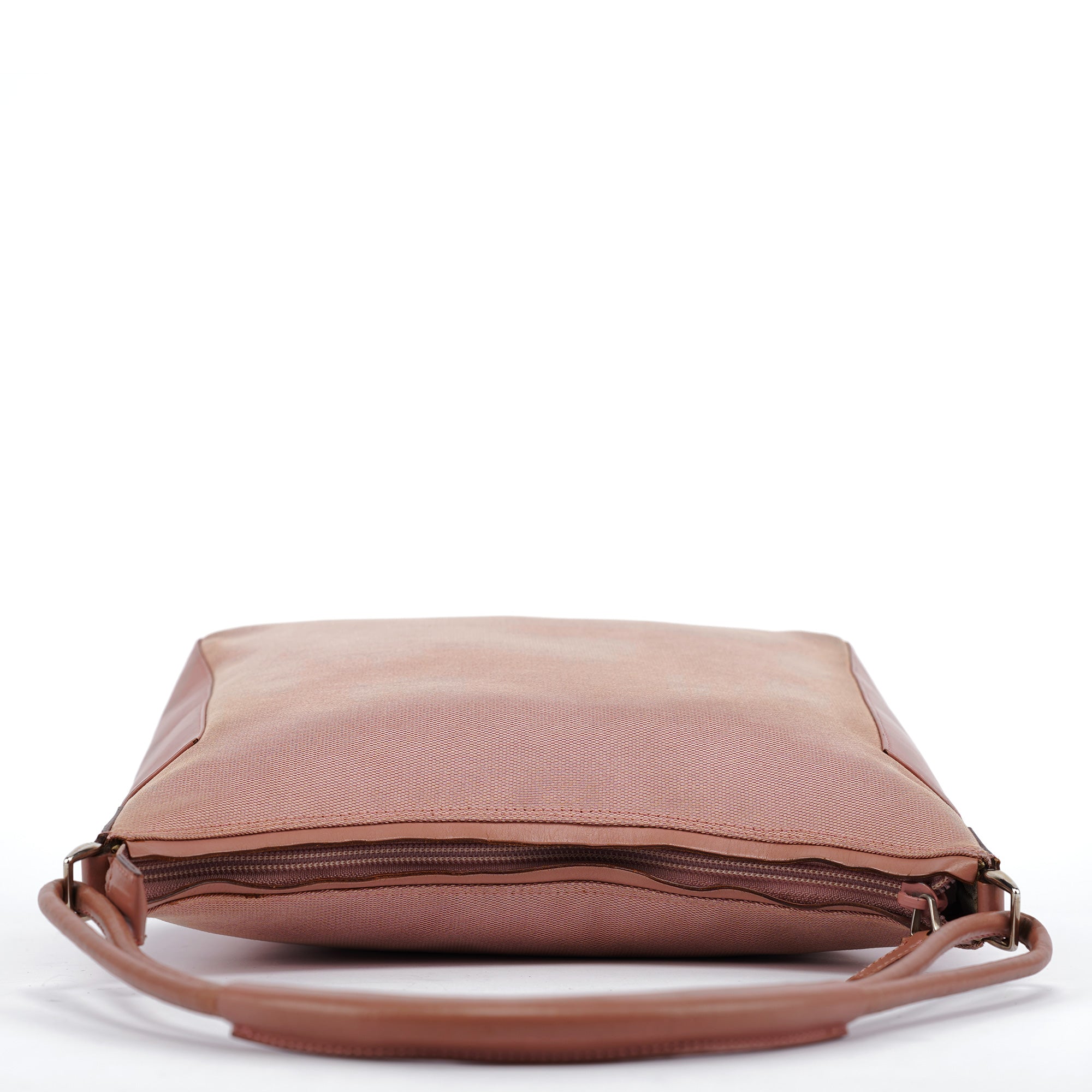 Soft Pink Canvas Leather Shoulder Bag