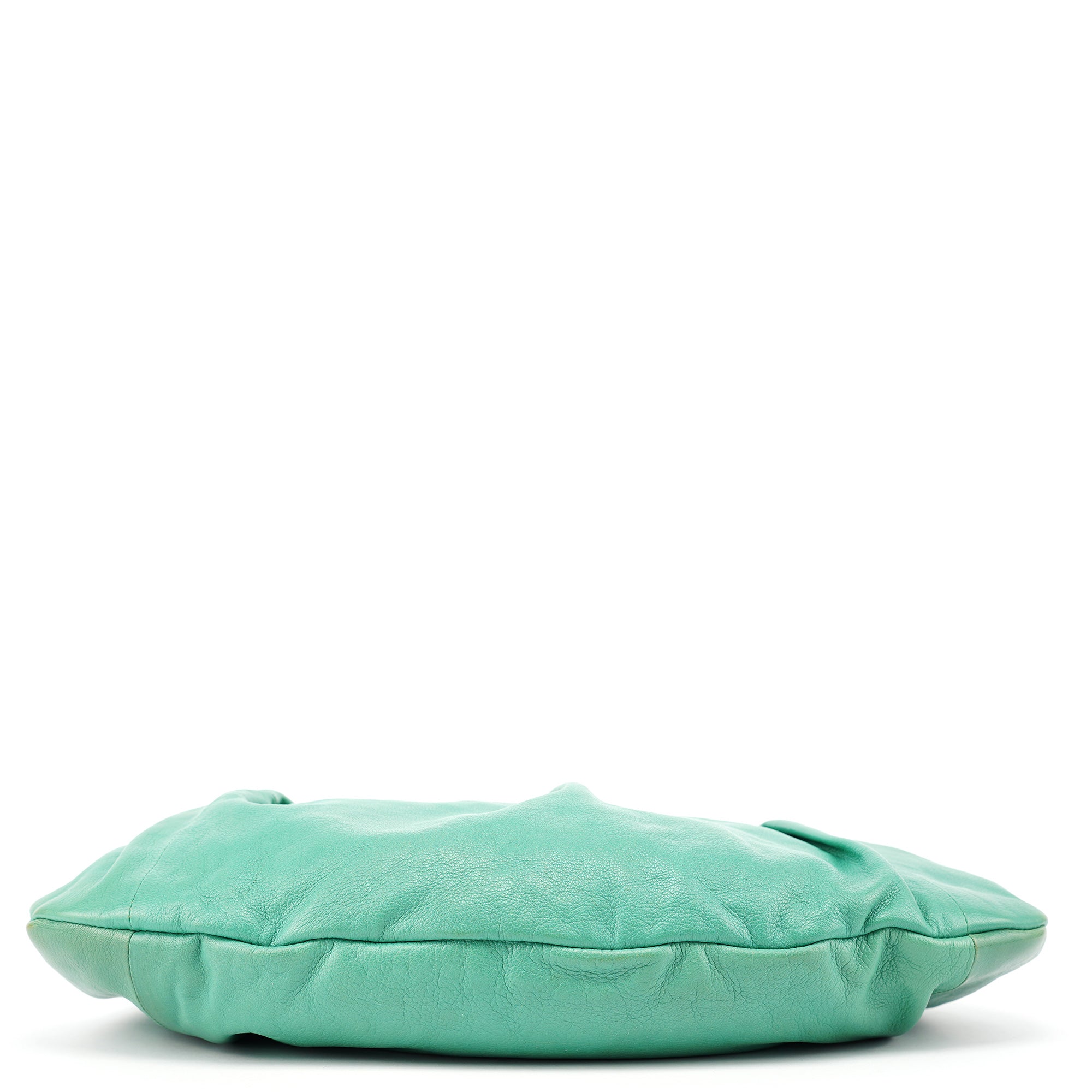 Turquoise Calfskin Bamboo Shoulder Bag