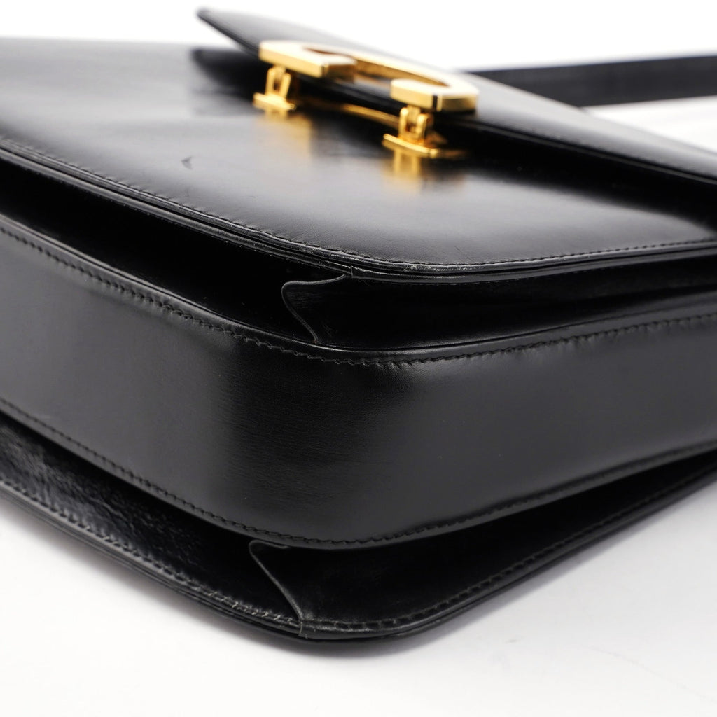 Vintage Black Calfskin G Shoulder Bag
