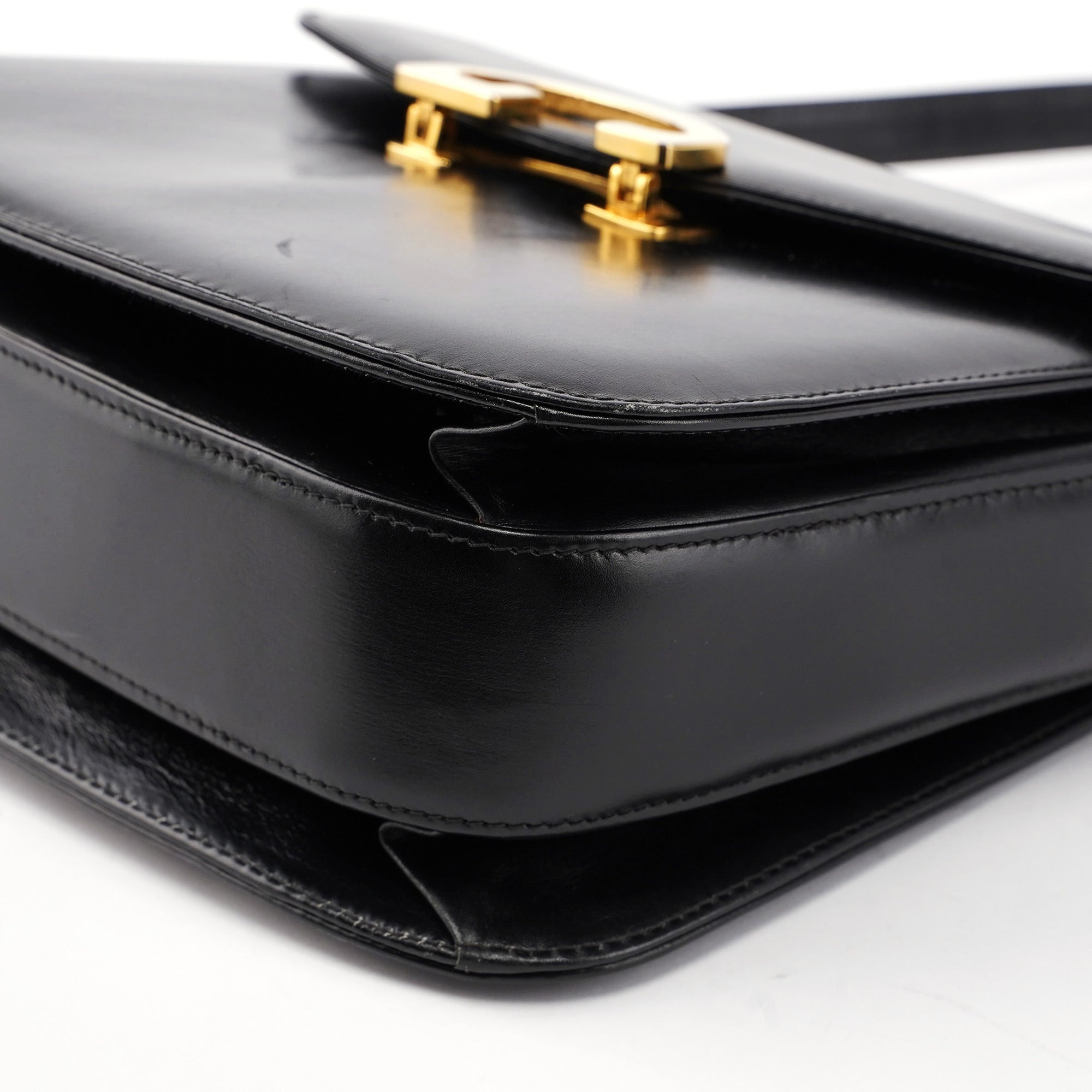 Vintage Black Calfskin G Shoulder Bag