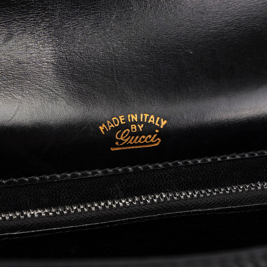 Vintage Black Calfskin G Shoulder Bag