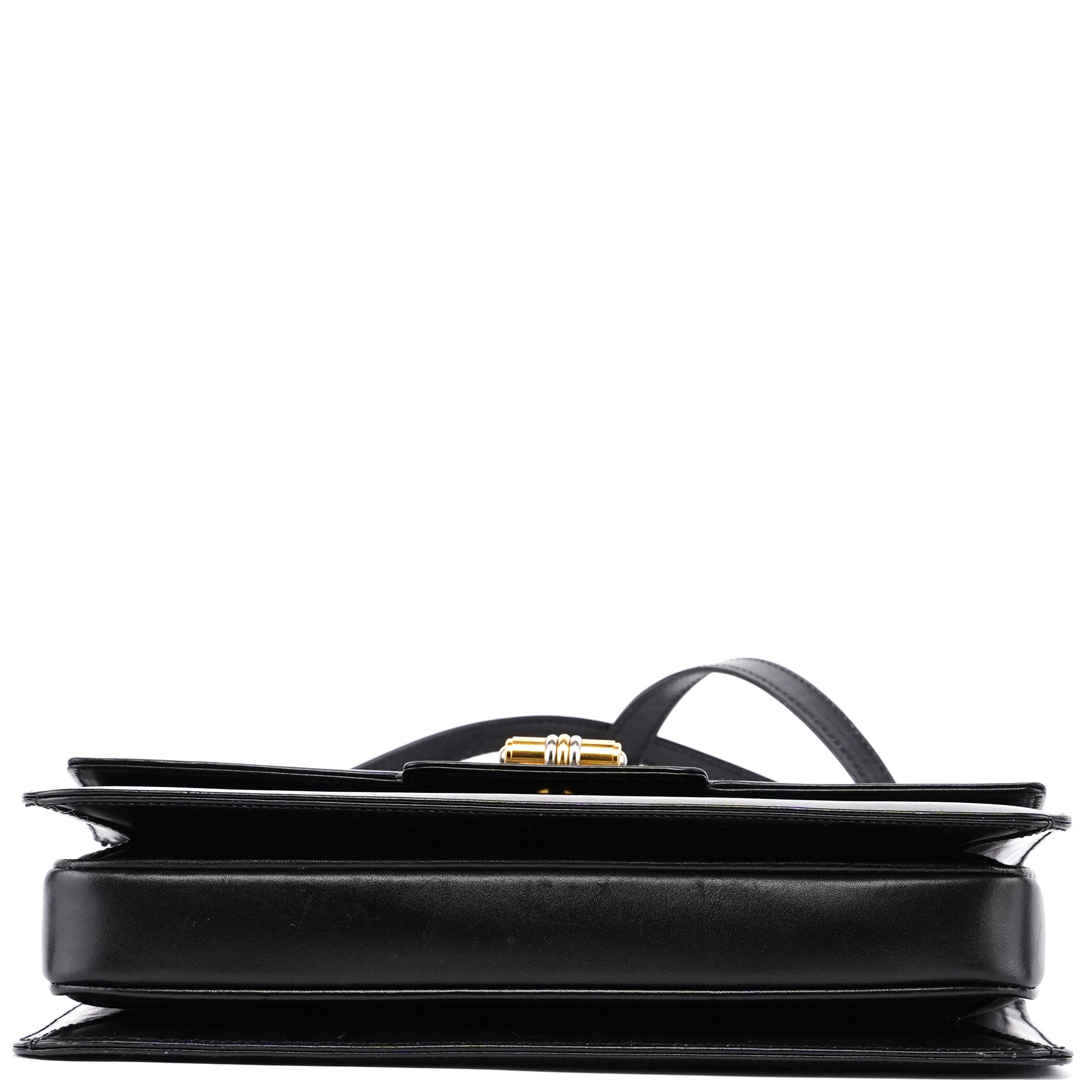 Vintage Black Calfskin Shoulder Bag