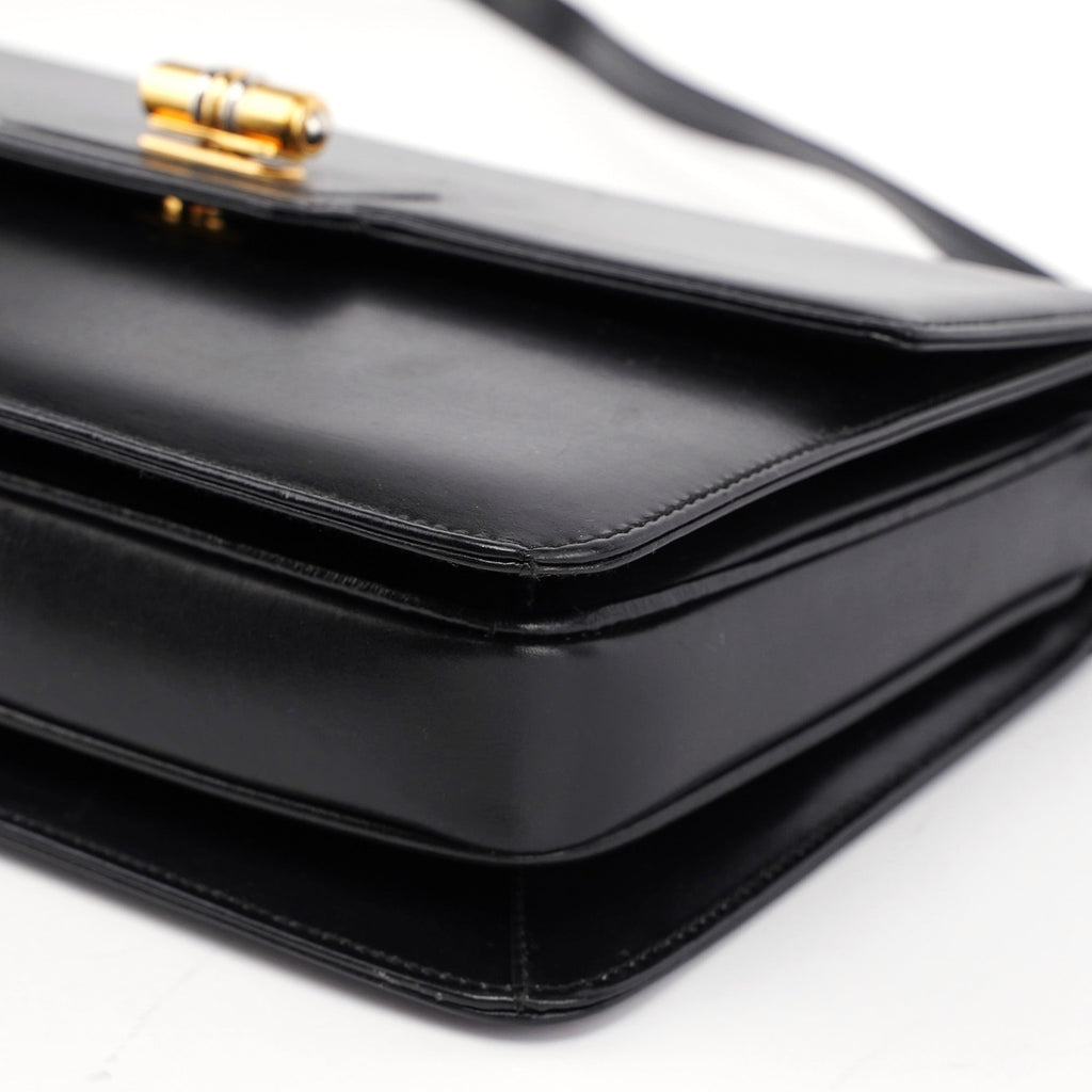 Vintage Black Calfskin Shoulder Bag