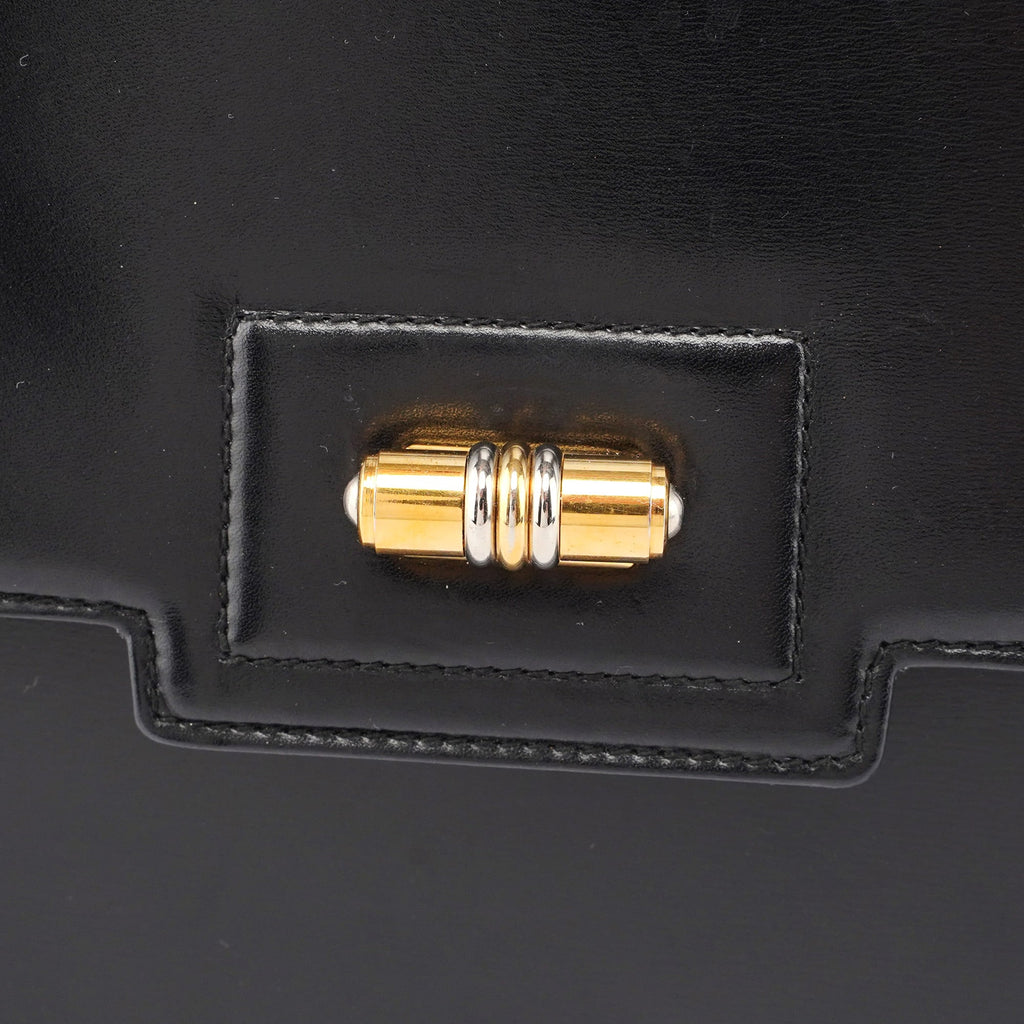 Vintage Black Calfskin Shoulder Bag