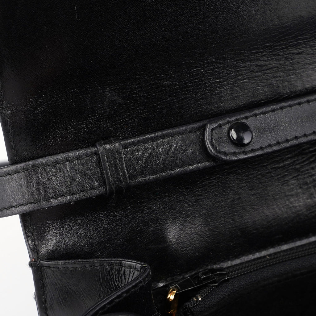 Vintage Black Calfskin Shoulder Bag