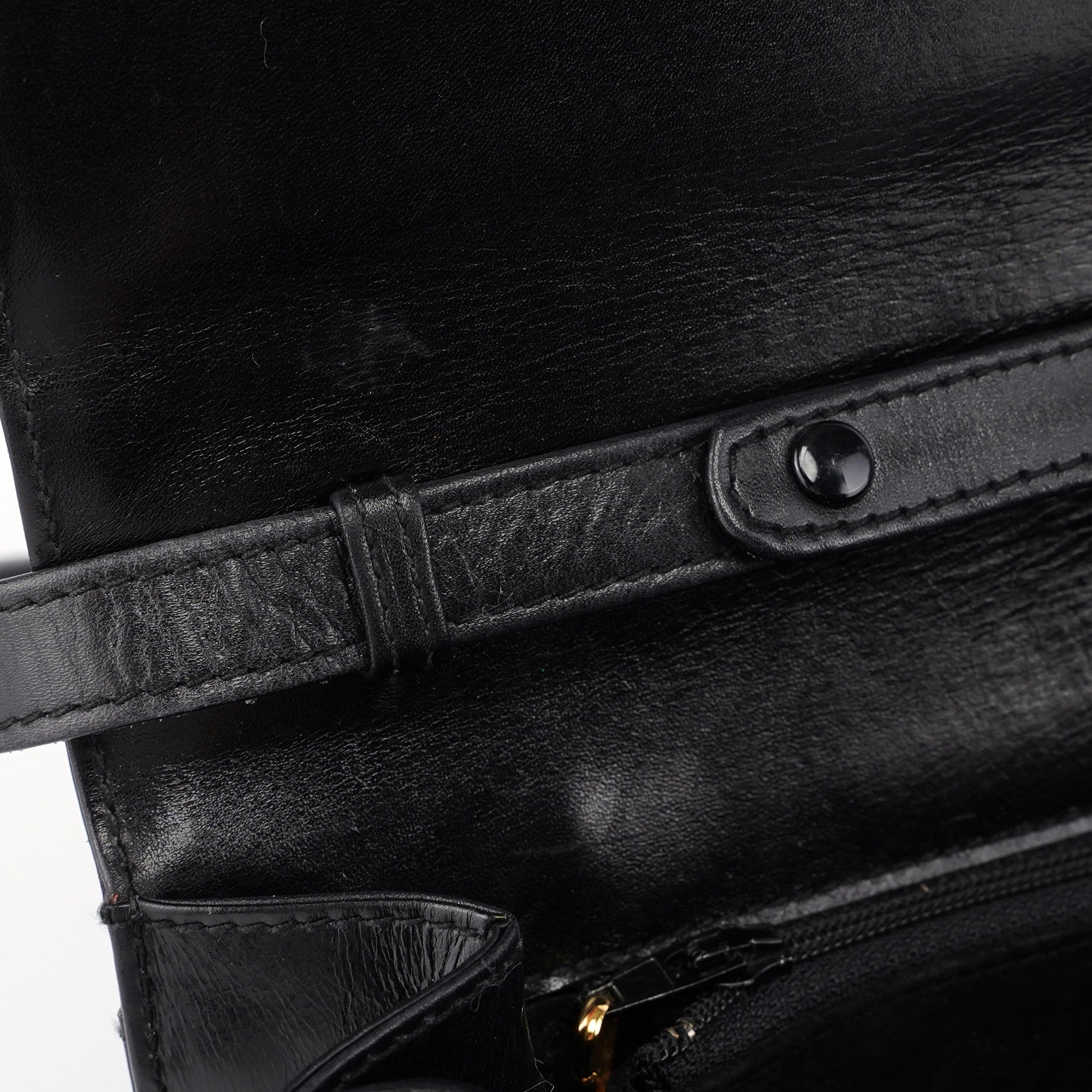 Vintage Black Calfskin Shoulder Bag