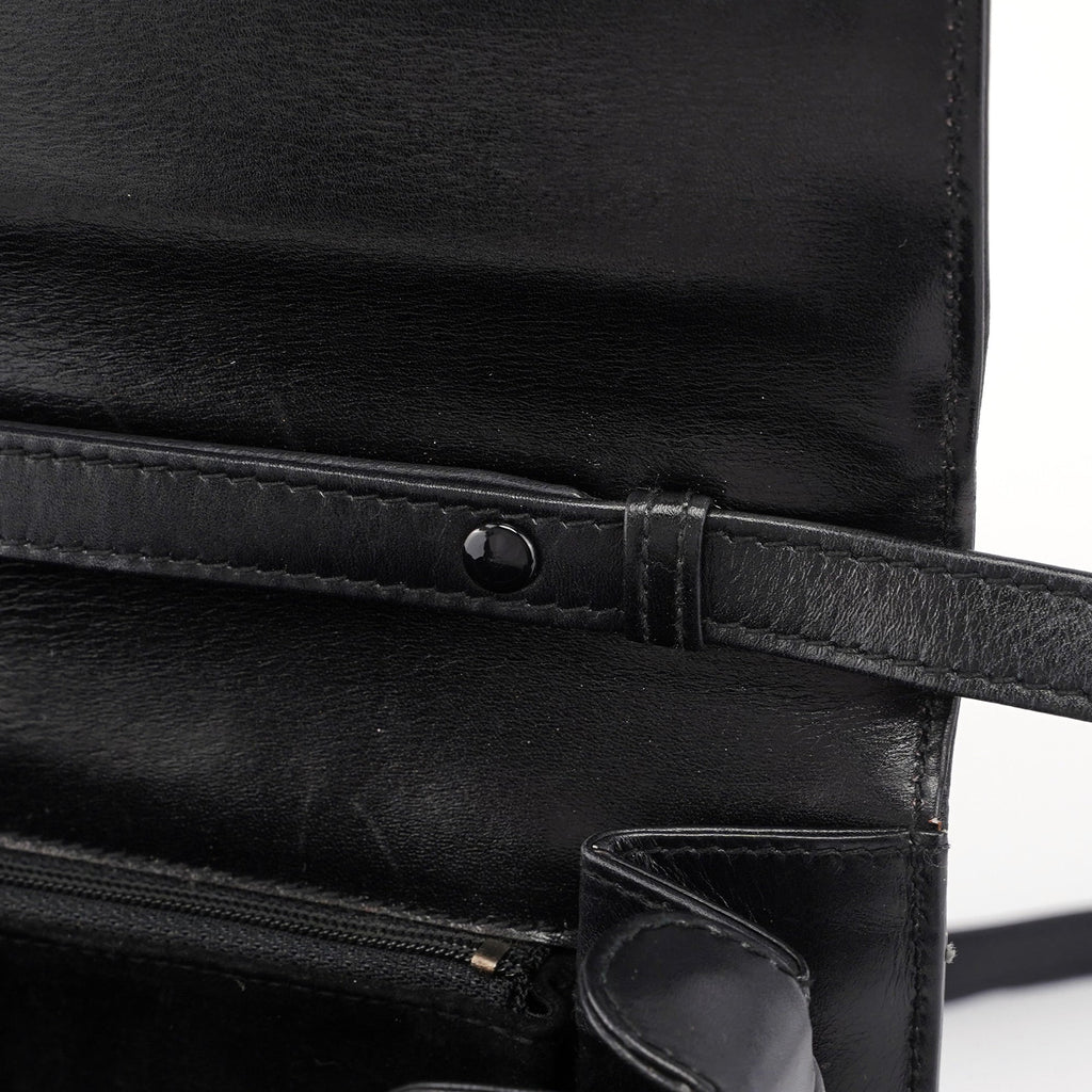 Vintage Black Calfskin Shoulder Bag