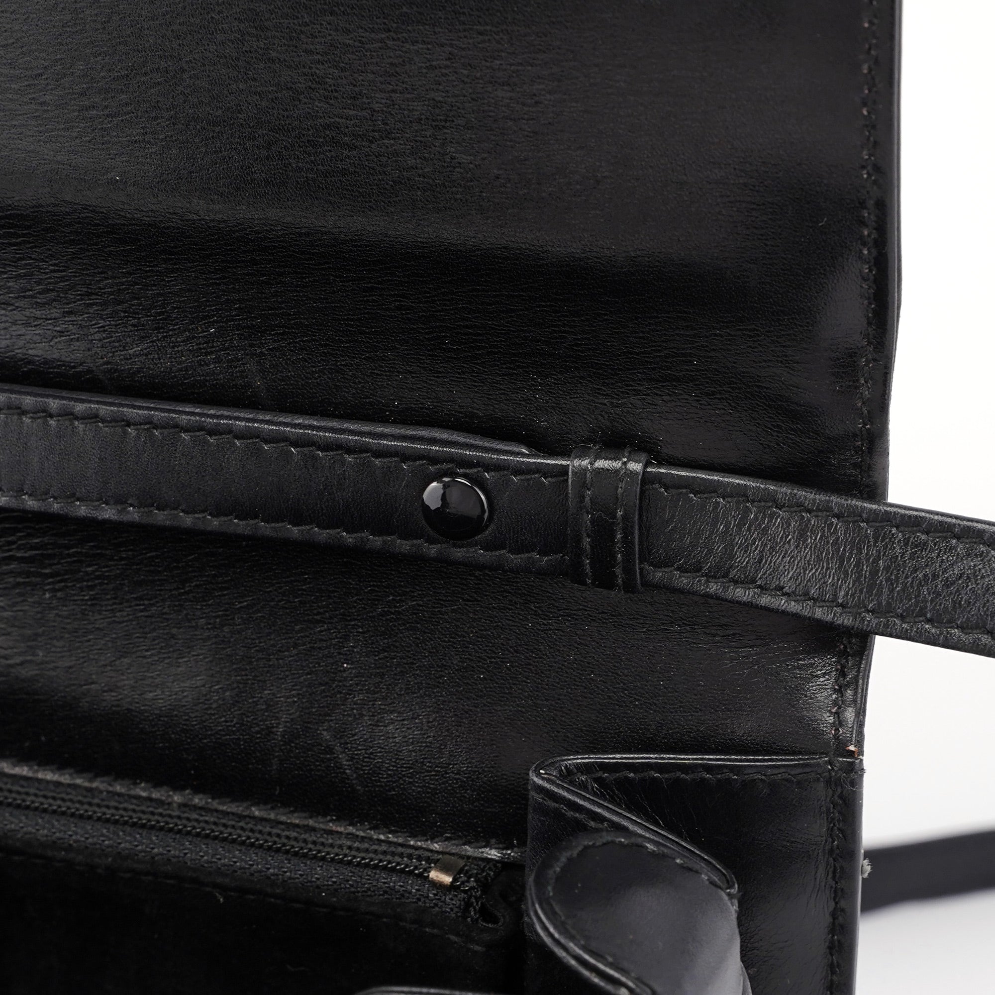 Vintage Black Calfskin Shoulder Bag