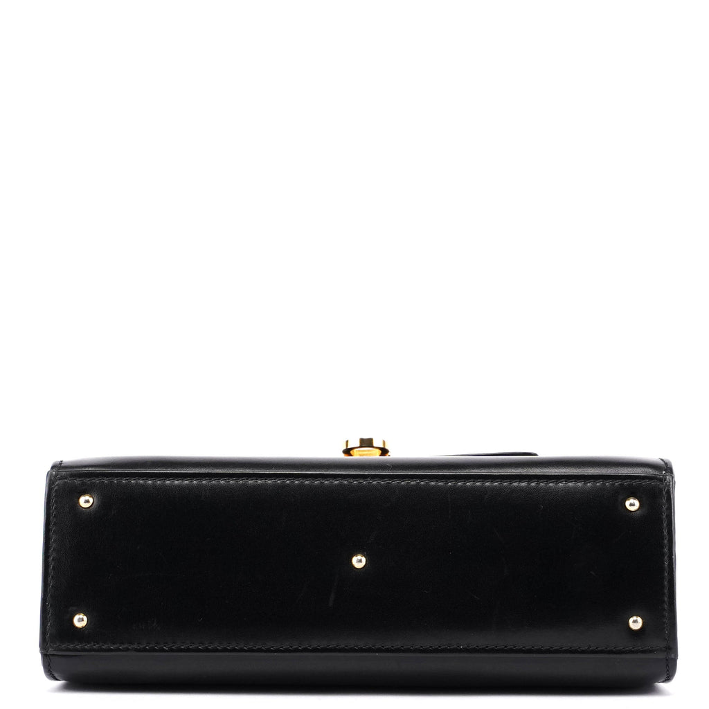 Vintage Black Calfskin Top Handle Bag