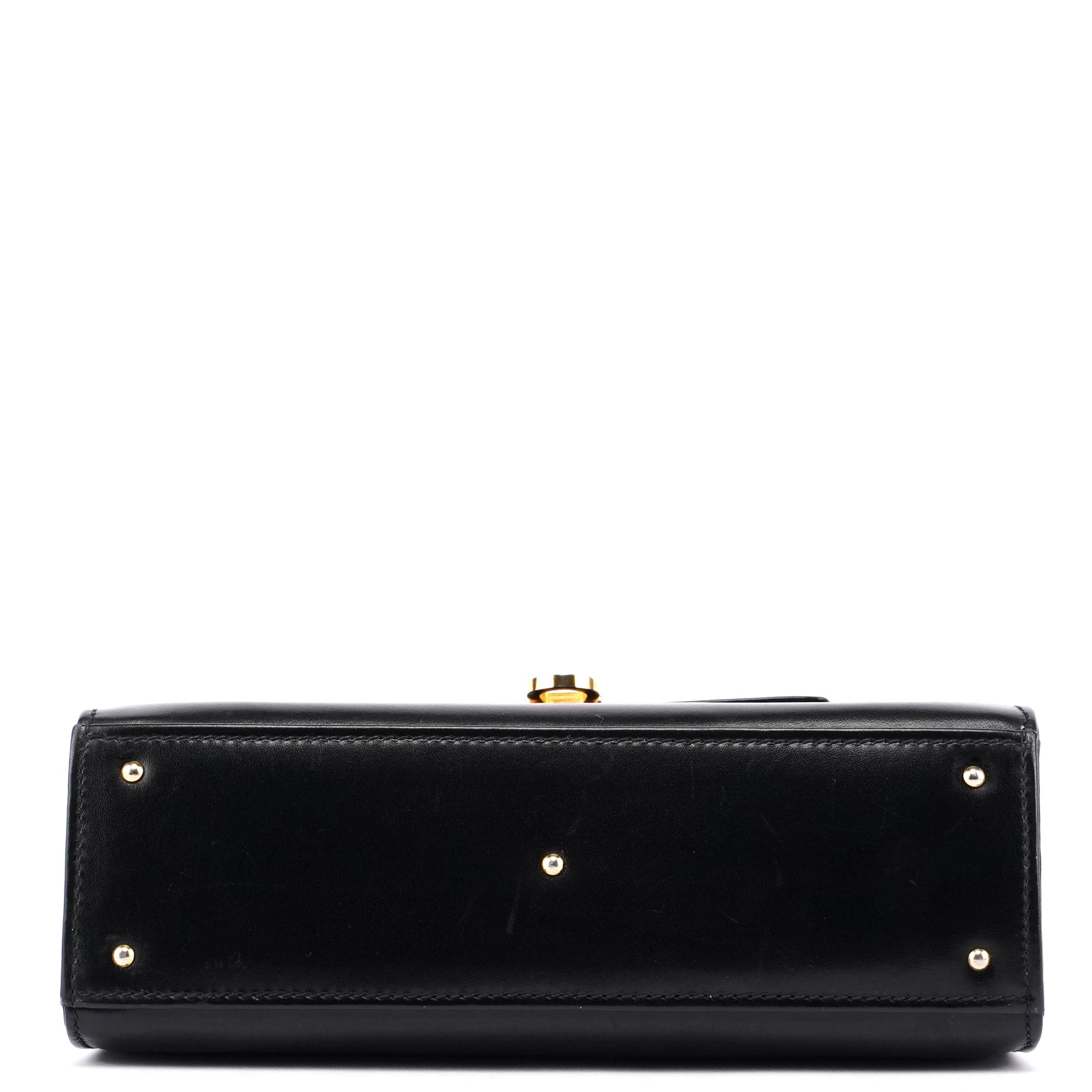 Vintage Black Calfskin Top Handle Bag
