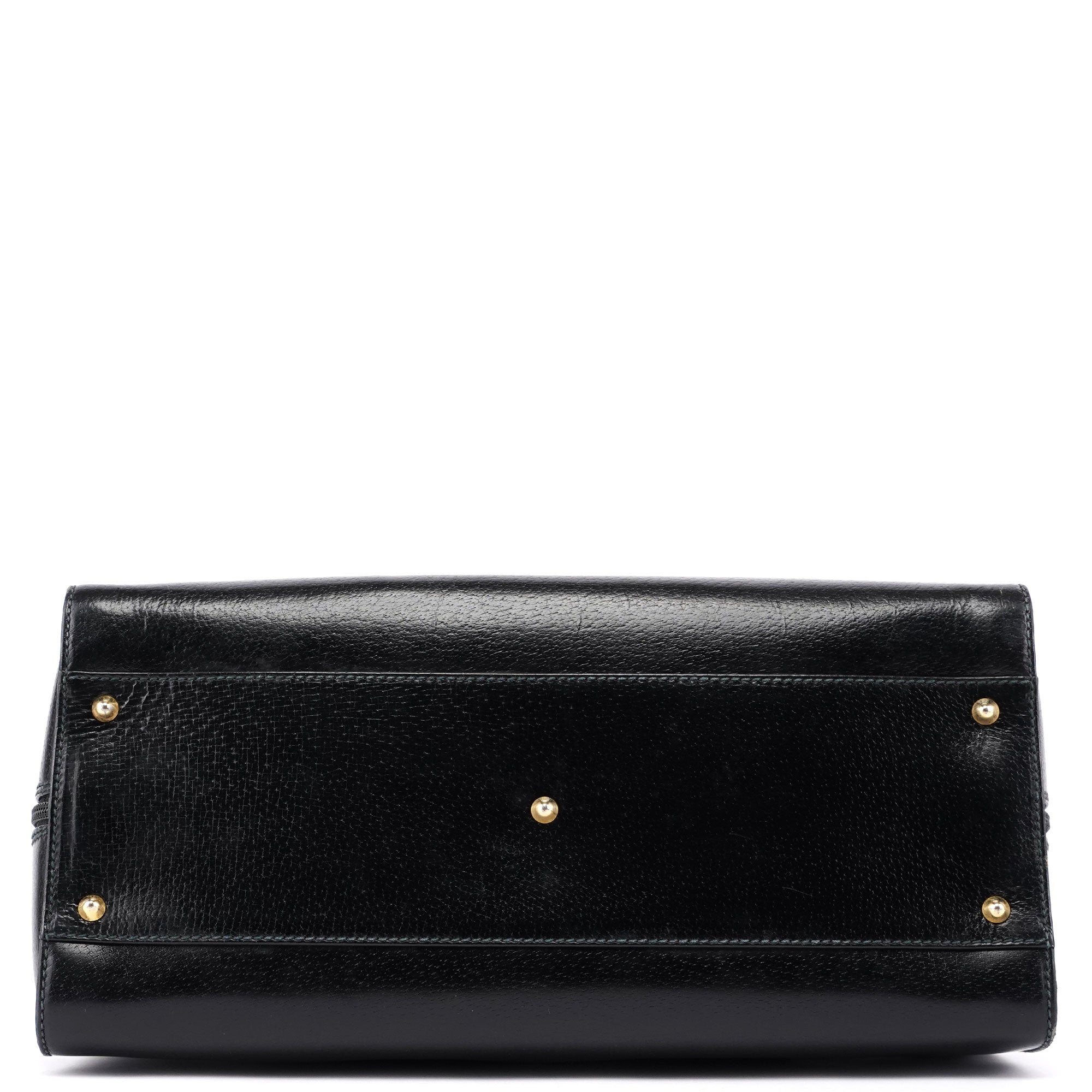 Vintage Black Leather Boston Bag