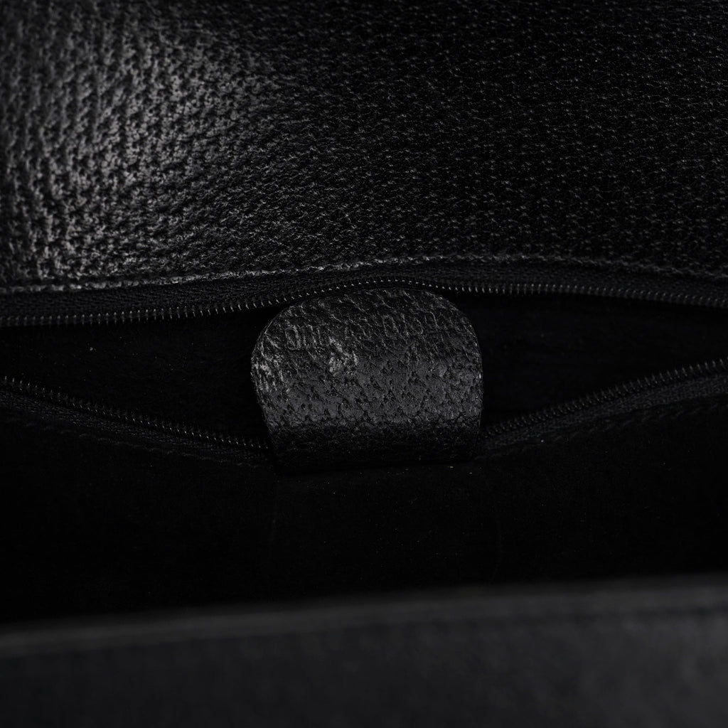 Vintage Black Leather Tote Bag