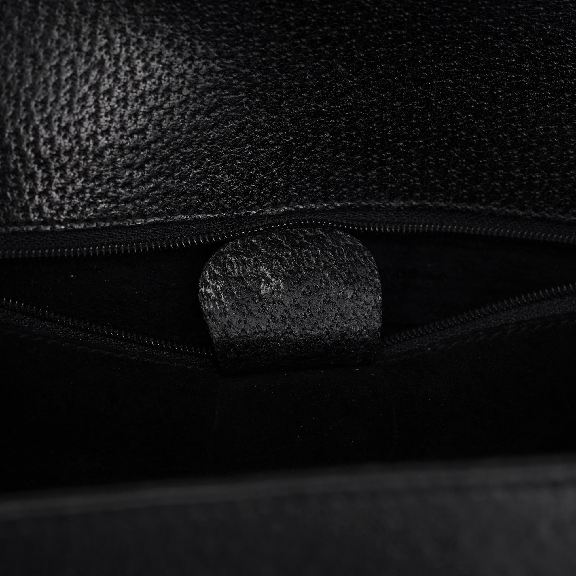 Vintage Black Leather Tote Bag