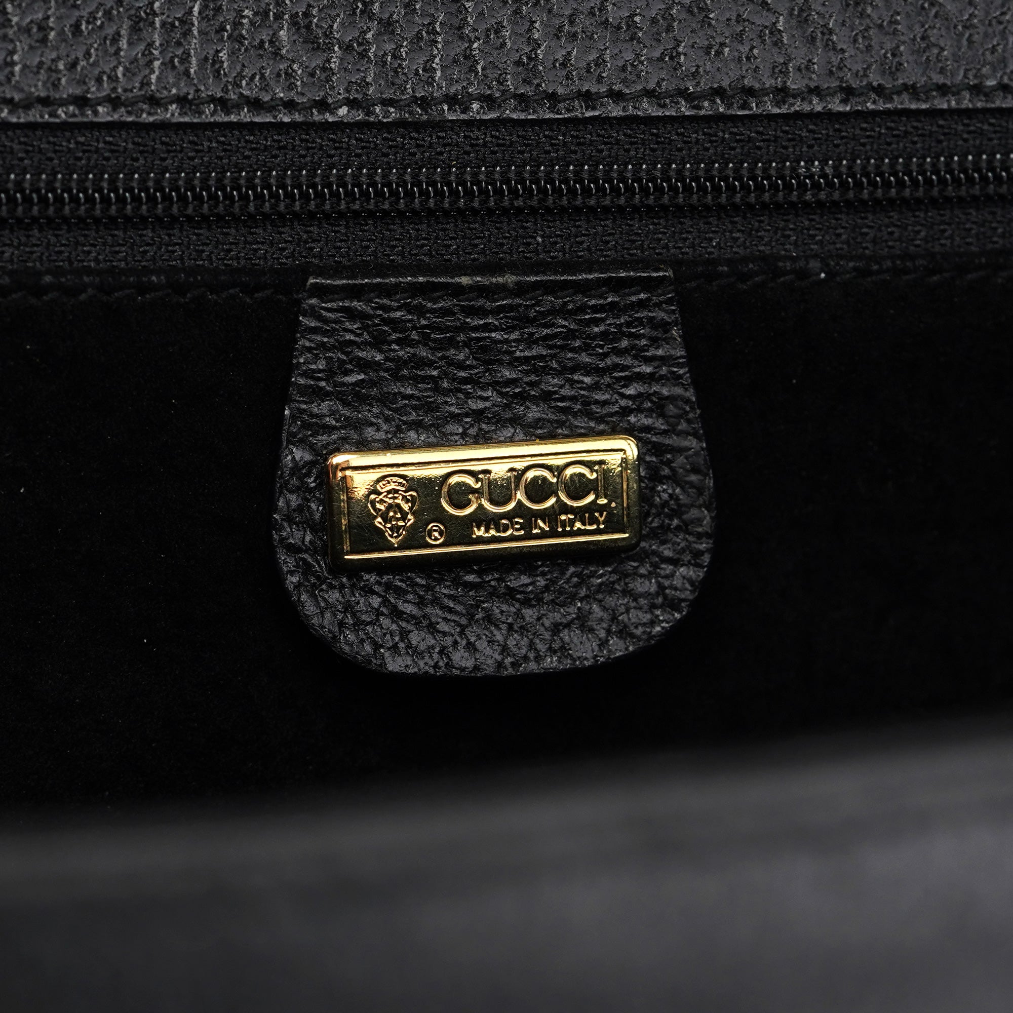 Vintage Black Leather Tote Bag