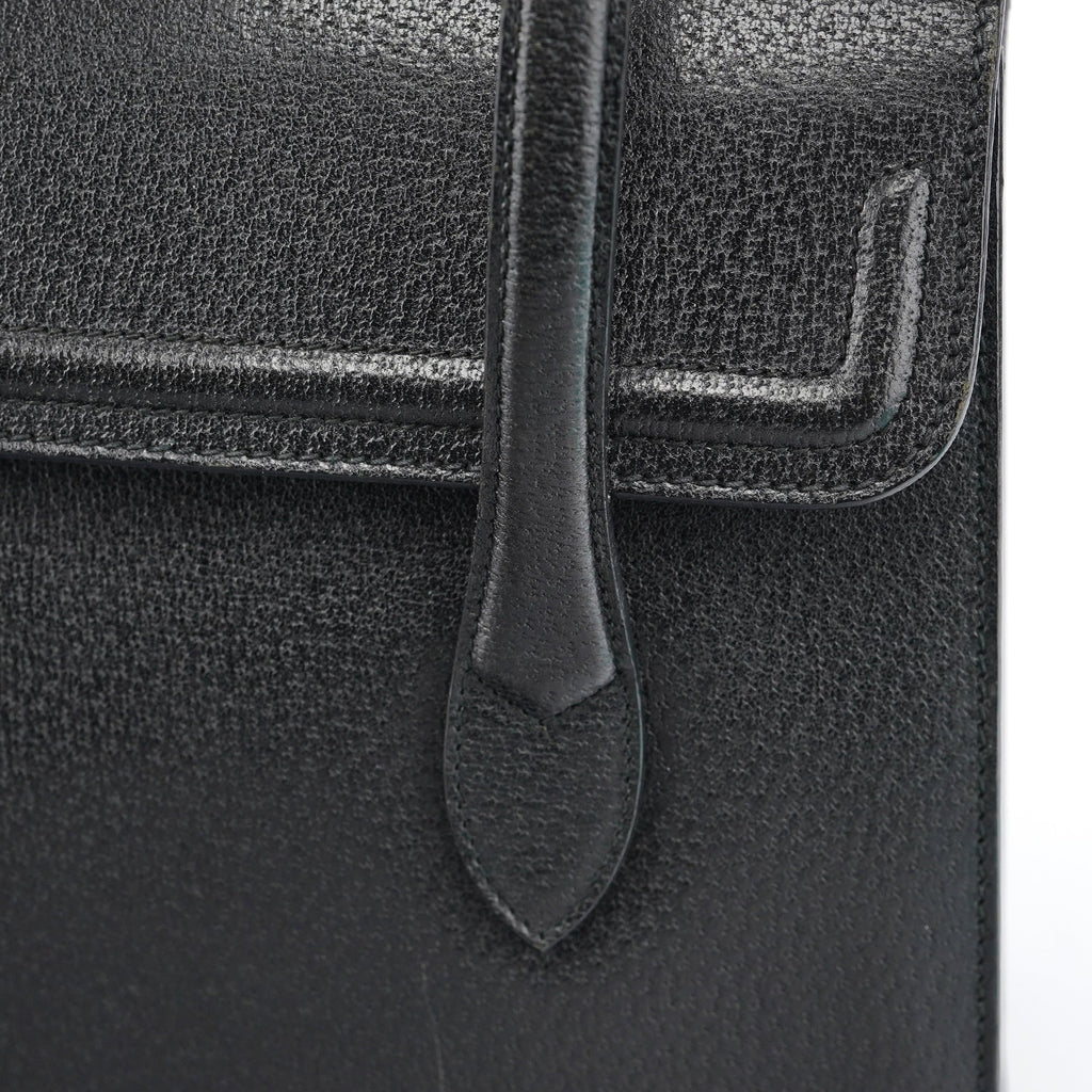 Vintage Black Leather Tote Bag