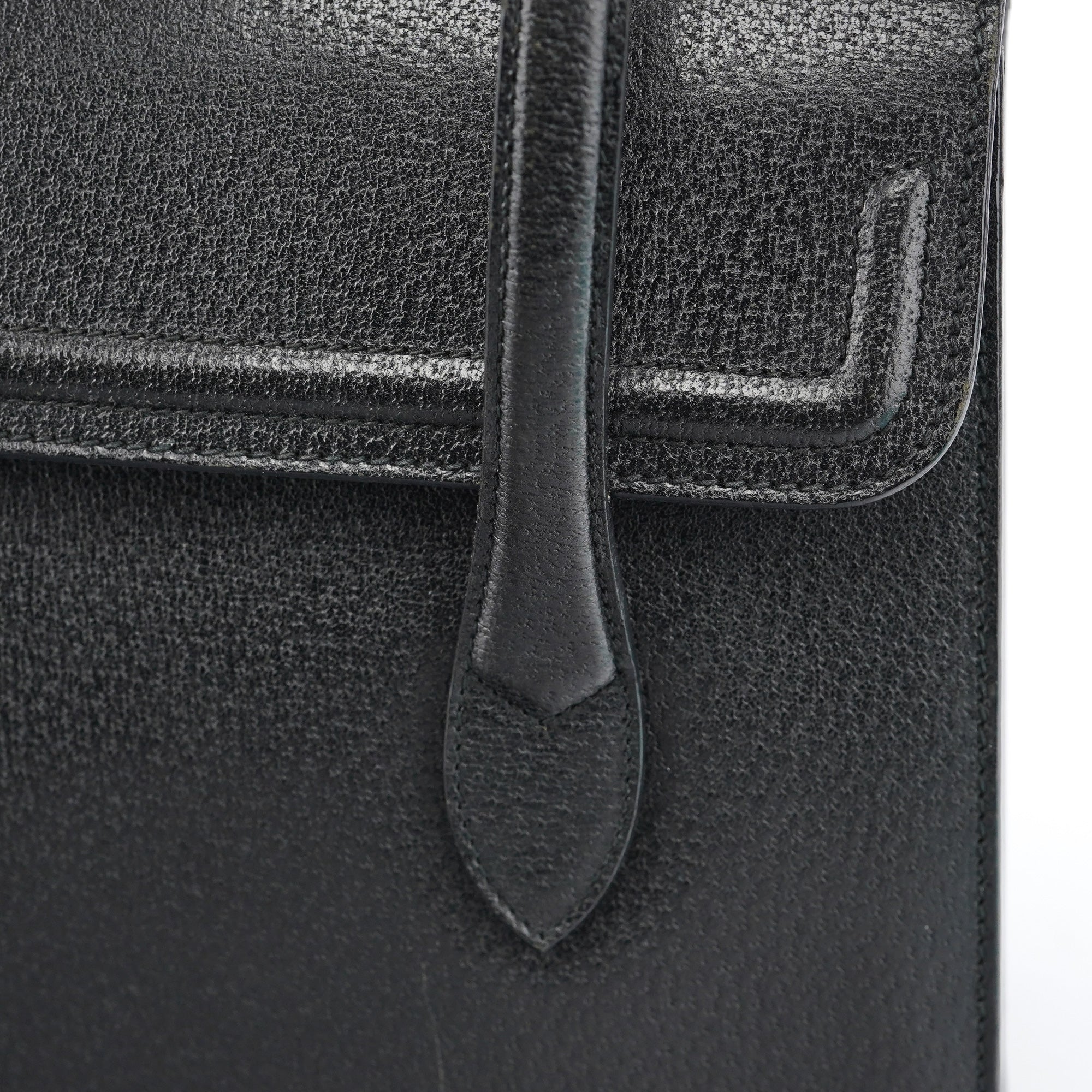 Vintage Black Leather Tote Bag