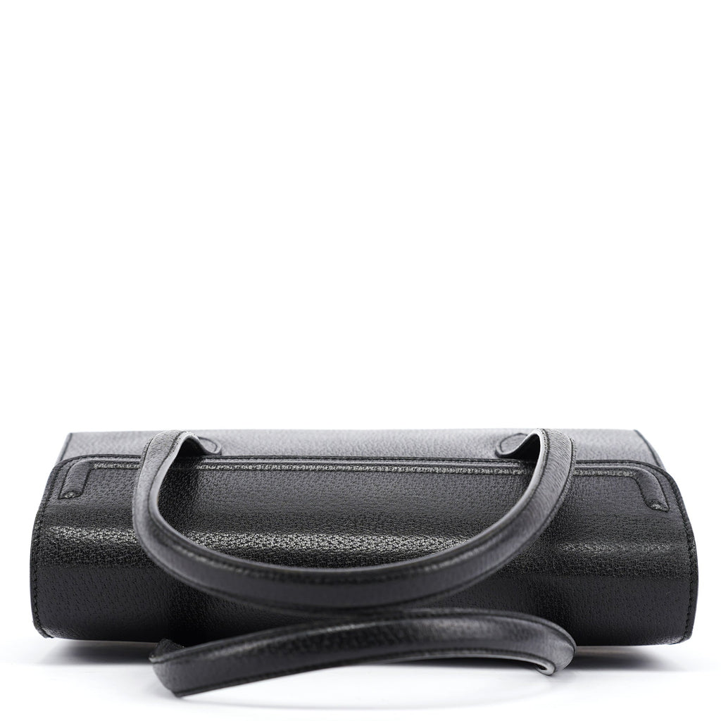 Vintage Black Leather Tote Bag