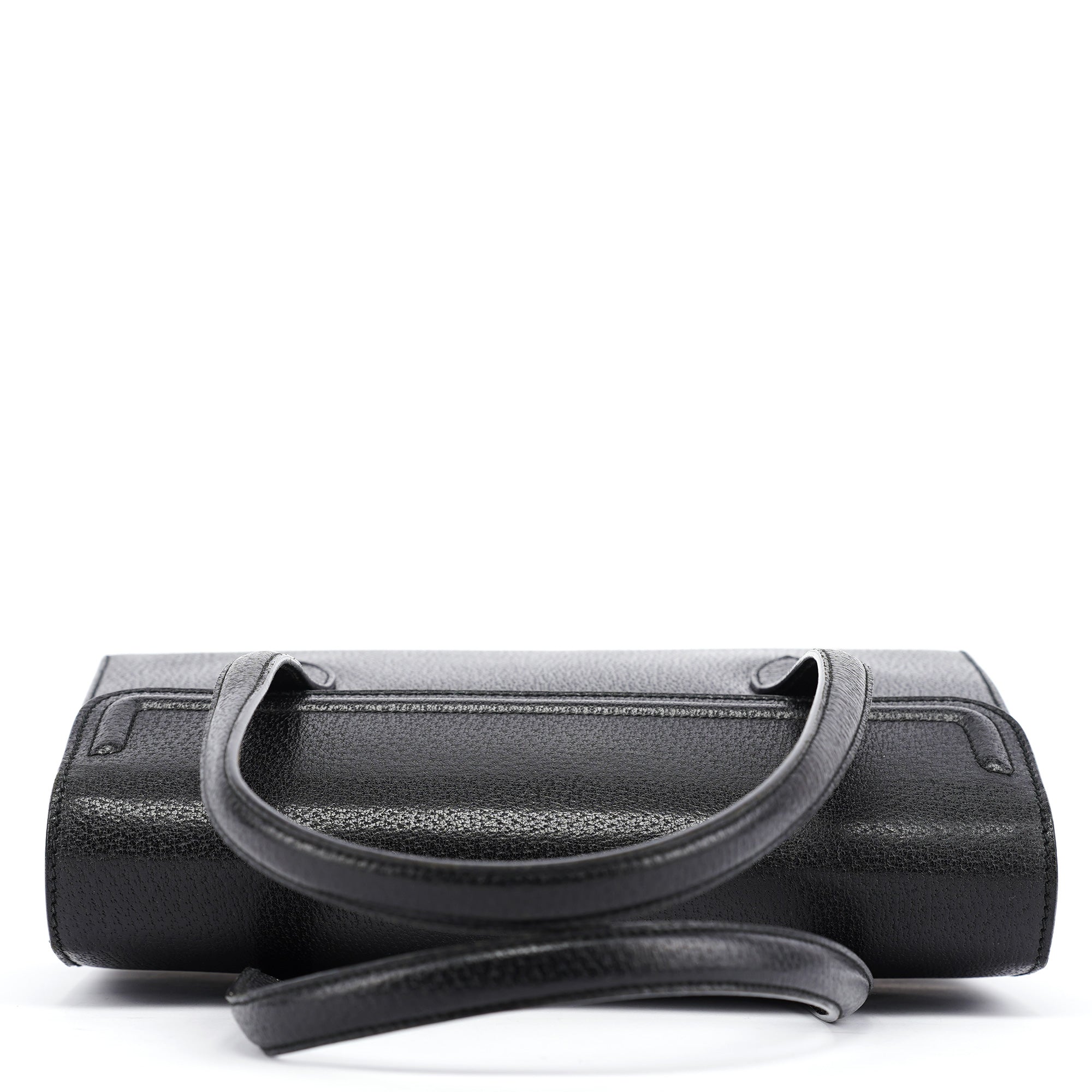 Vintage Black Leather Tote Bag