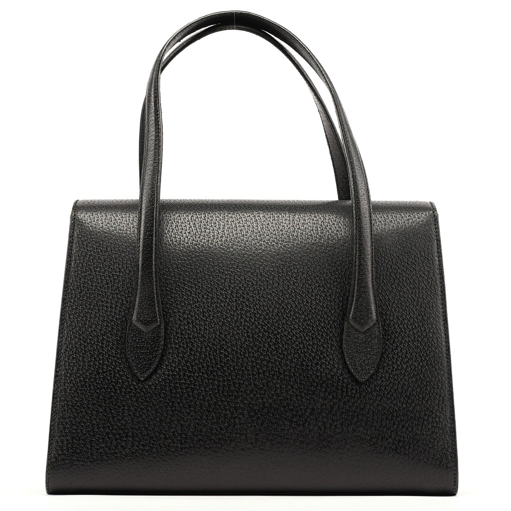 Vintage Black Leather Tote Bag
