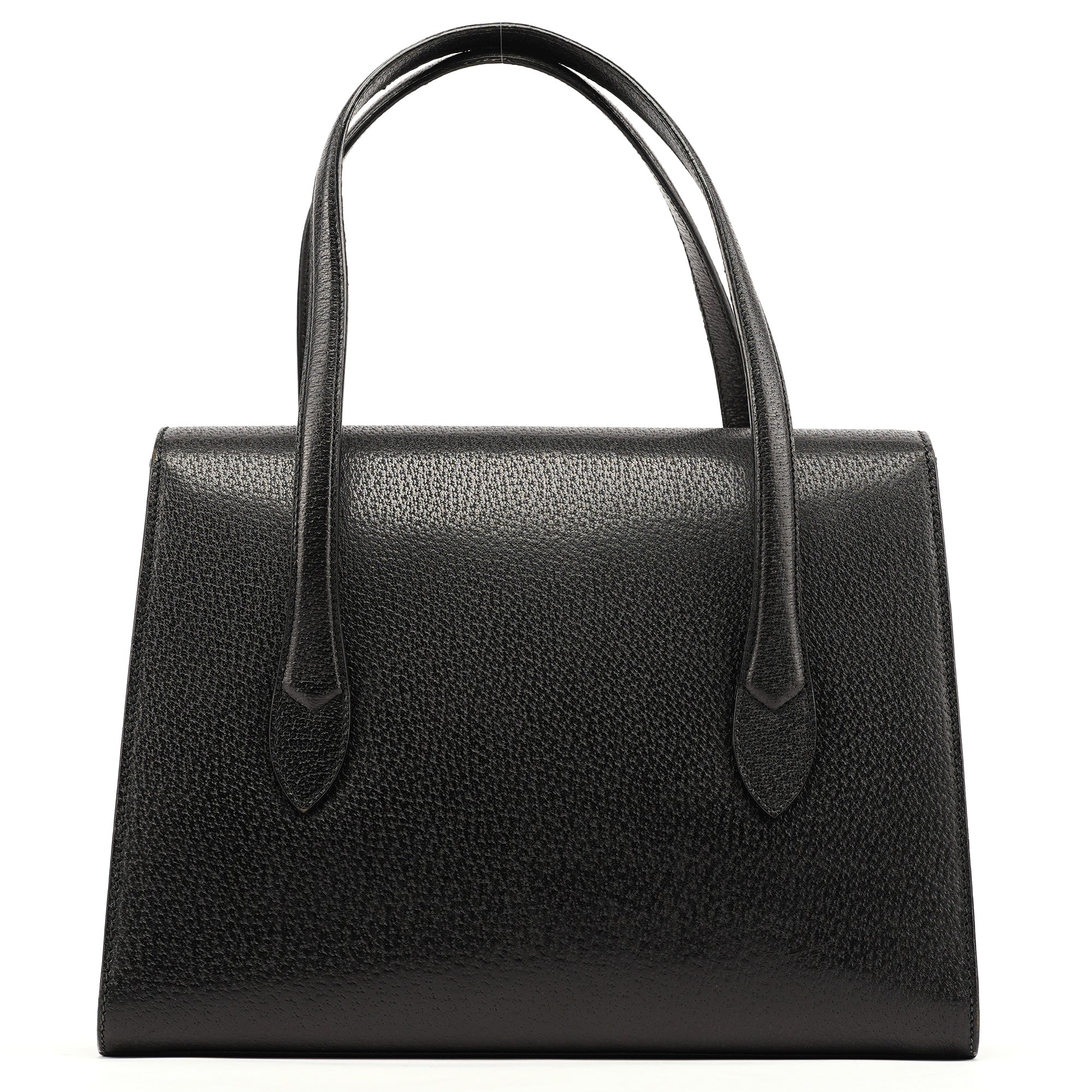 Vintage Black Leather Tote Bag