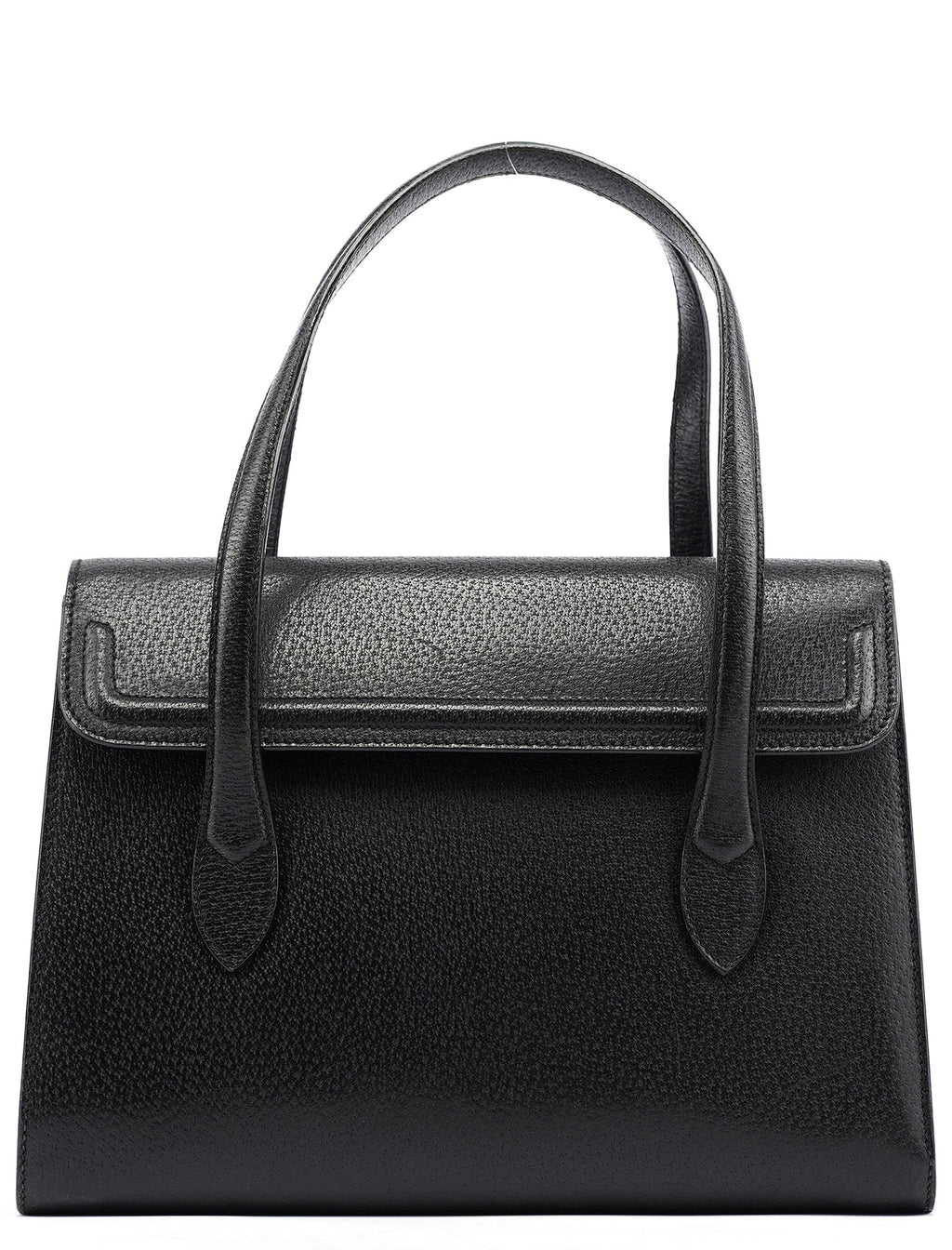 Vintage Black Leather Tote Bag