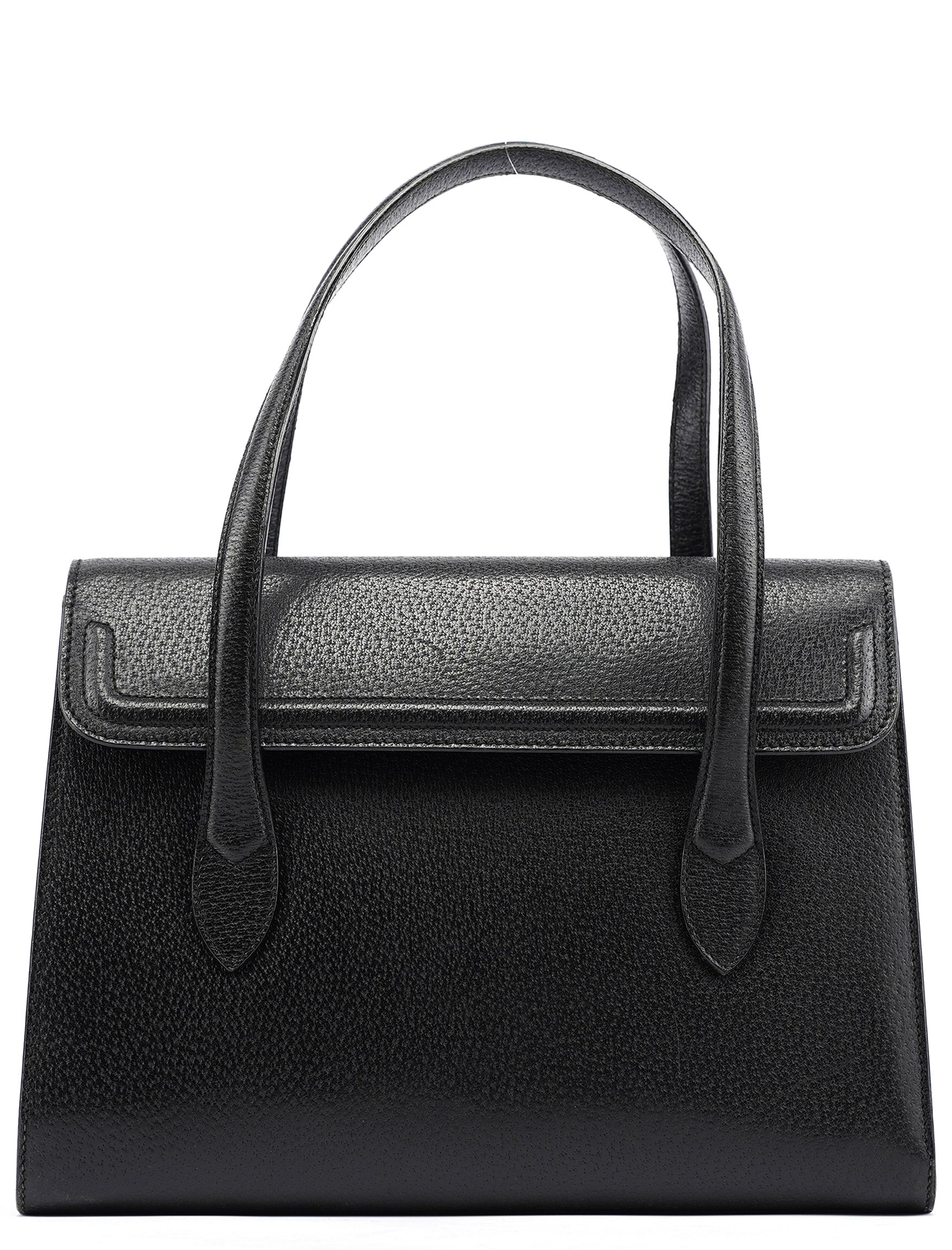 Vintage Black Leather Tote Bag