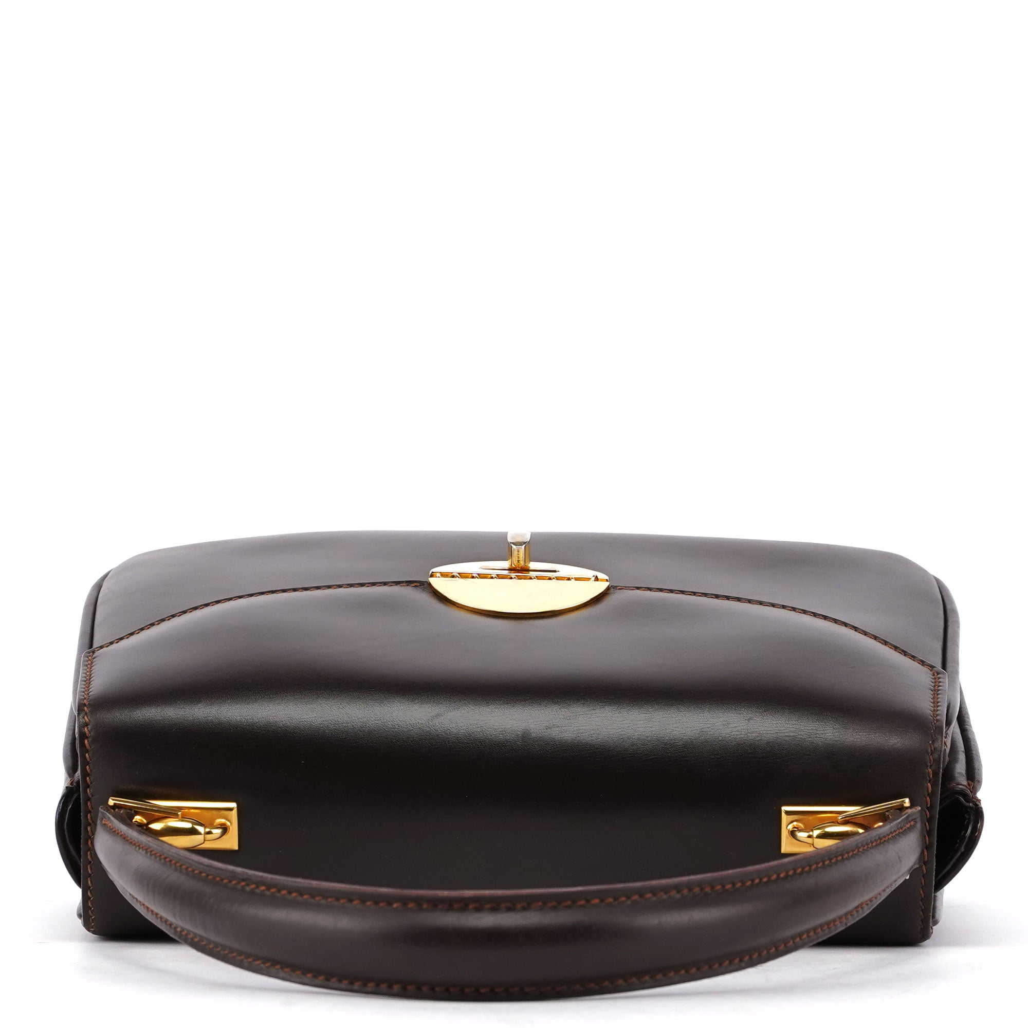 Vintage Brown Calfskin Top Handle Bag