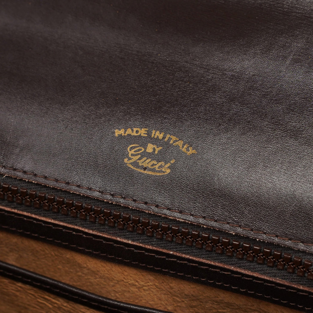 Vintage Brown Calfskin Top Handle Bag