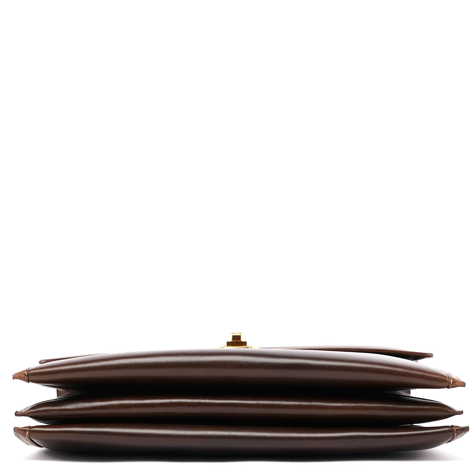 Vintage Brown Calfskin Turnlock Top Handle Bag
