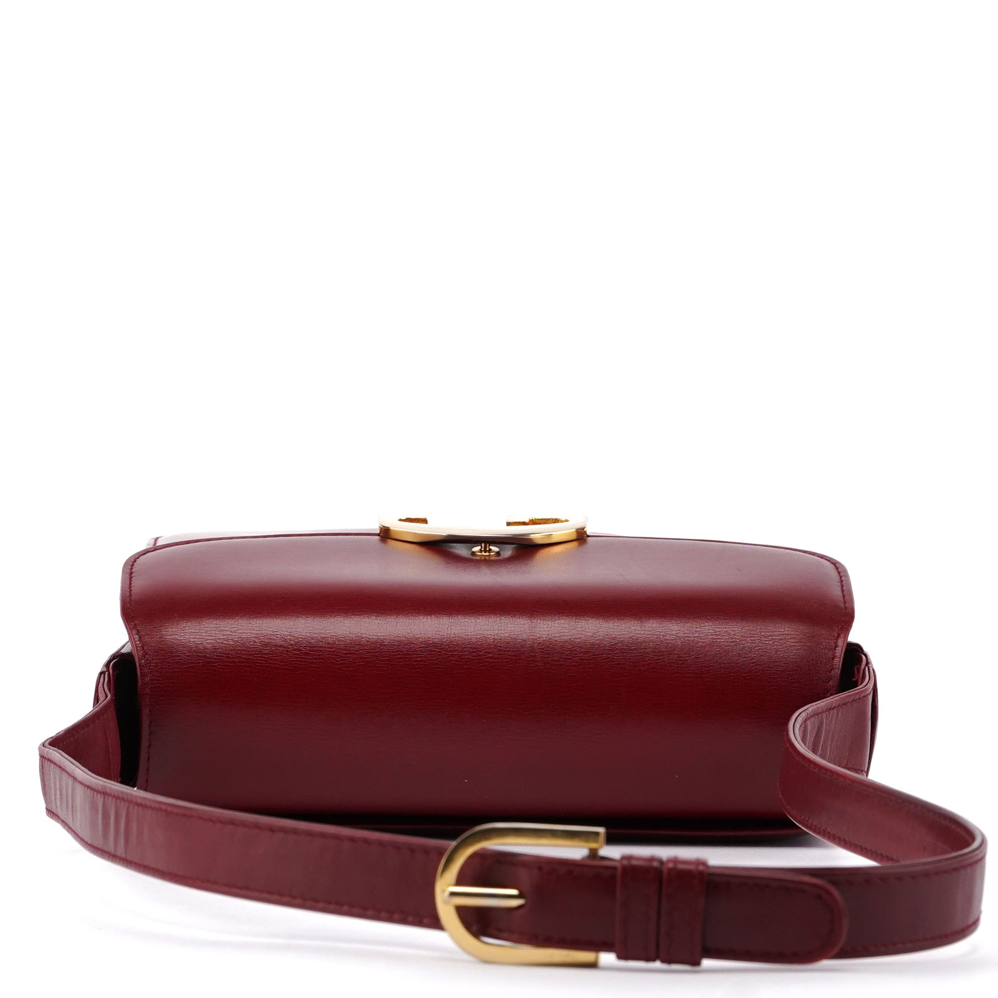 Vintage Burgundy Calfskin G Shoulder Bag