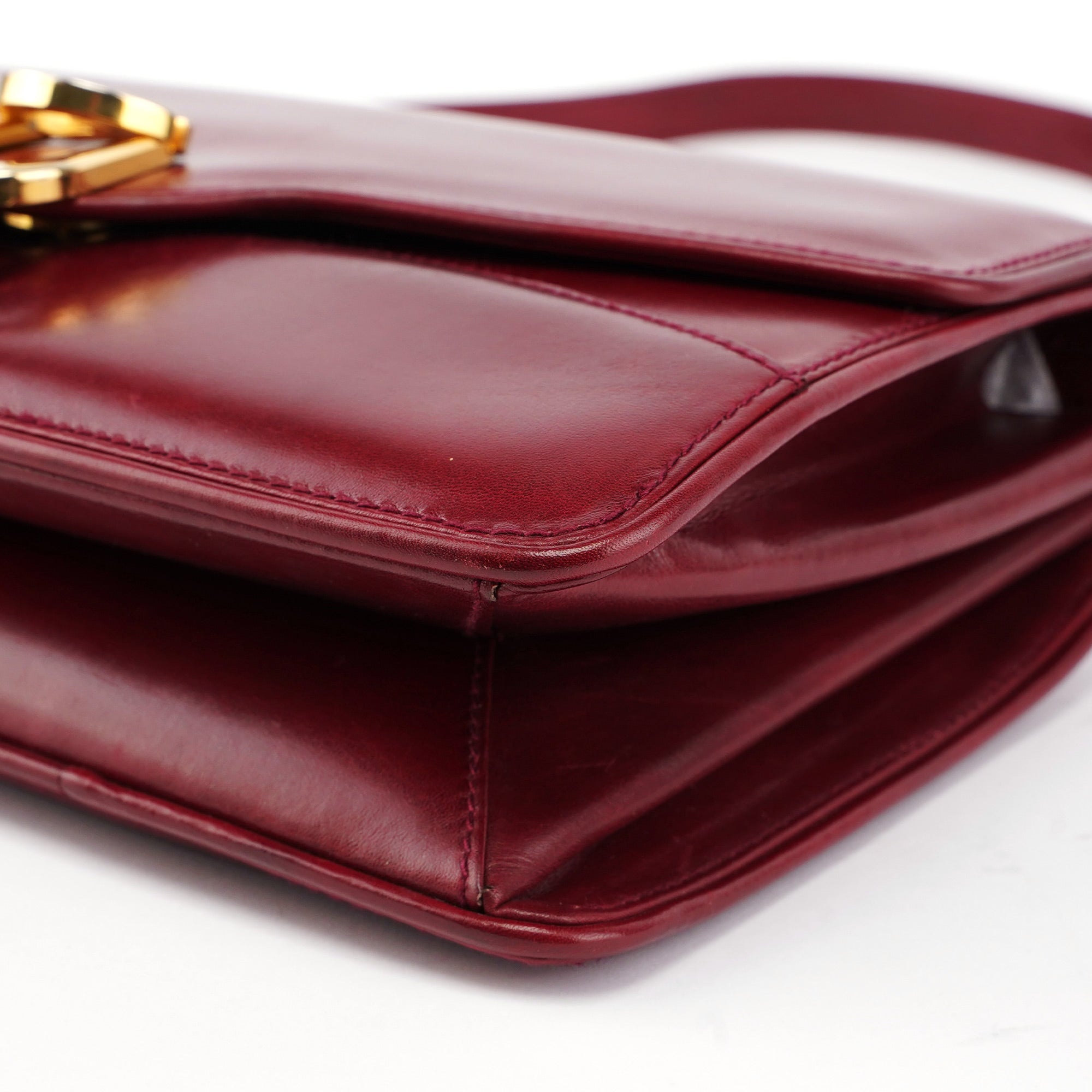 Vintage Burgundy Calfskin G Shoulder Bag
