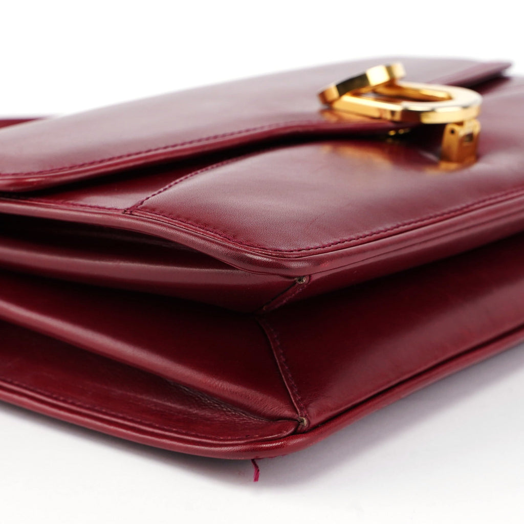 Vintage Burgundy Calfskin G Shoulder Bag