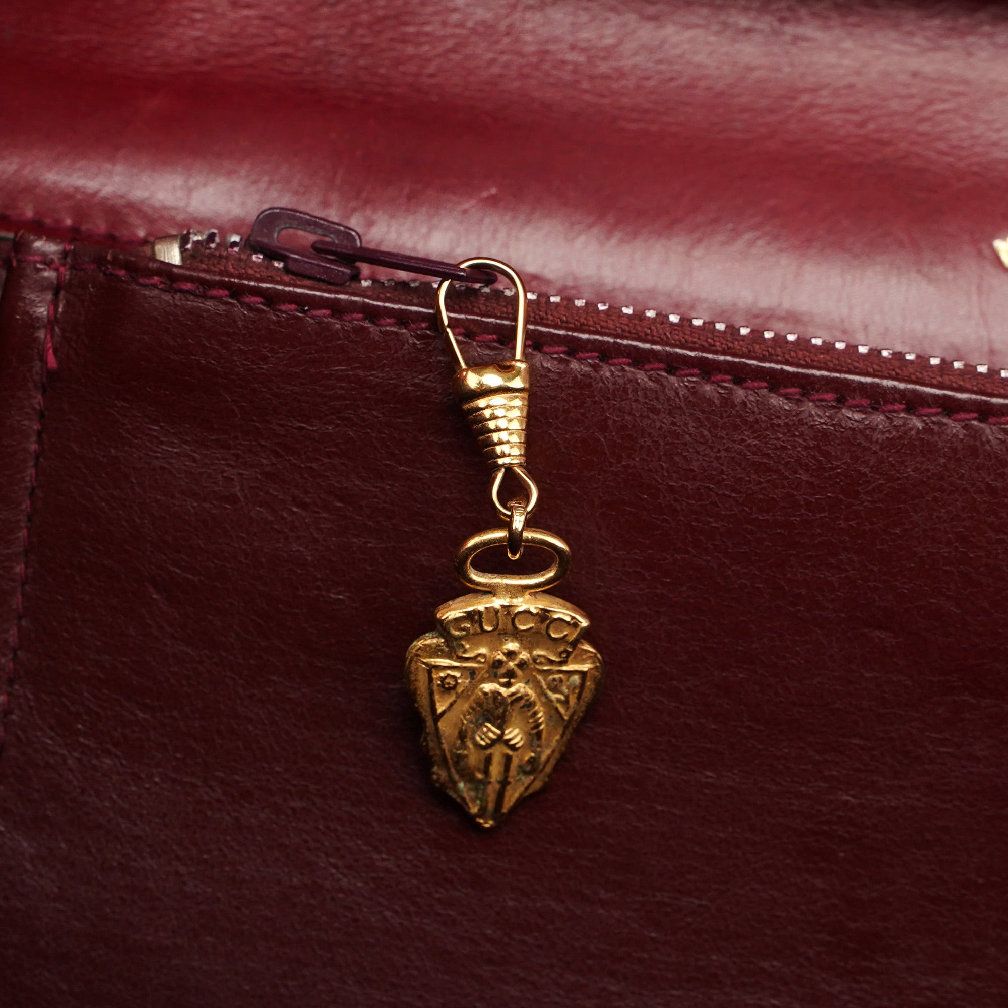 Vintage Burgundy Calfskin G Shoulder Bag
