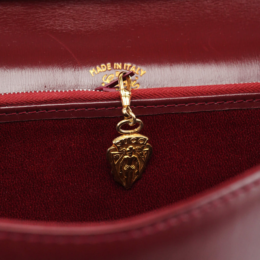 Vintage Burgundy Leather GG Shoulder Bag