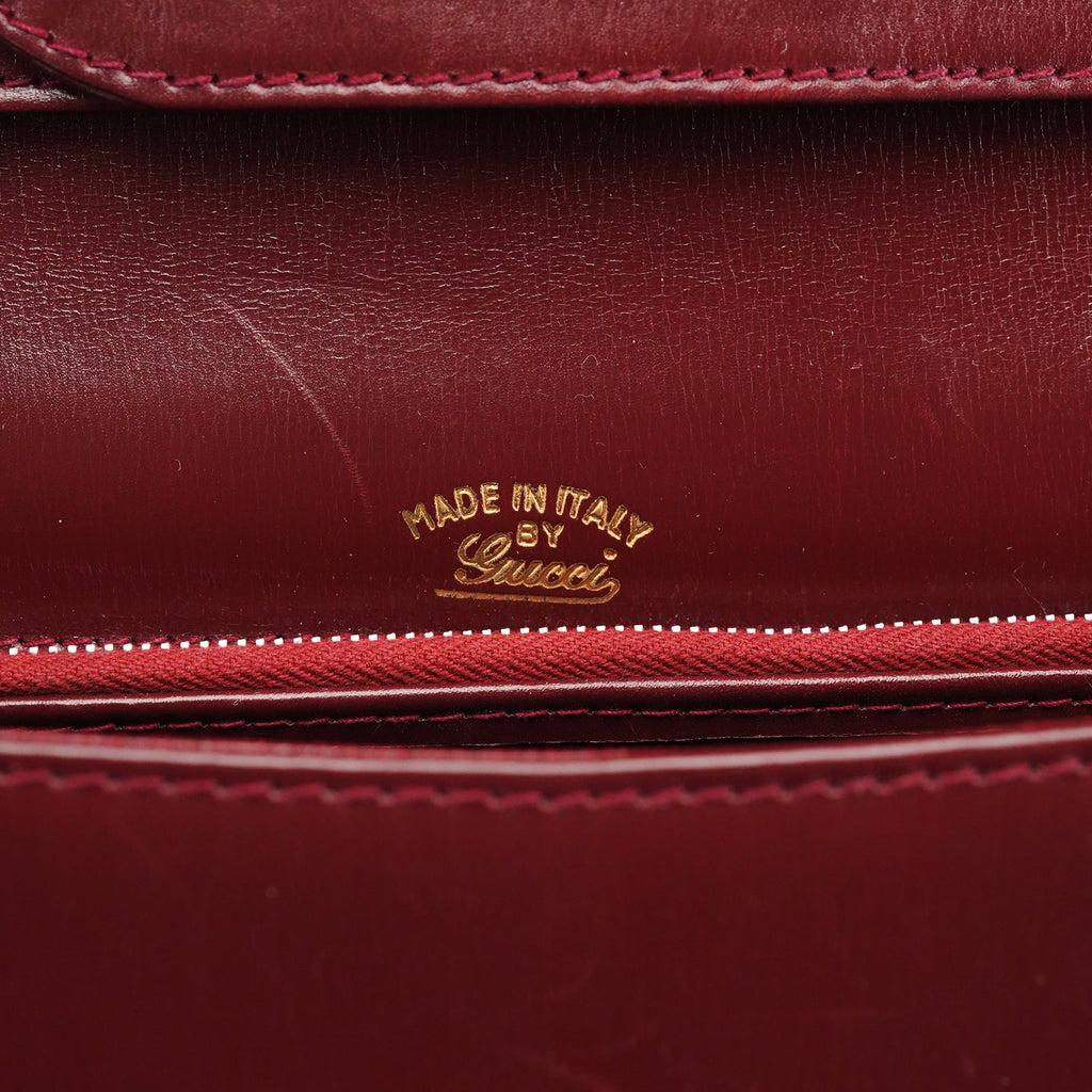 Vintage Burgundy Leather GG Shoulder Bag