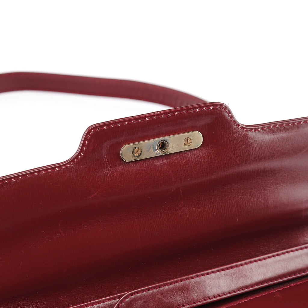 Vintage Burgundy Leather GG Shoulder Bag