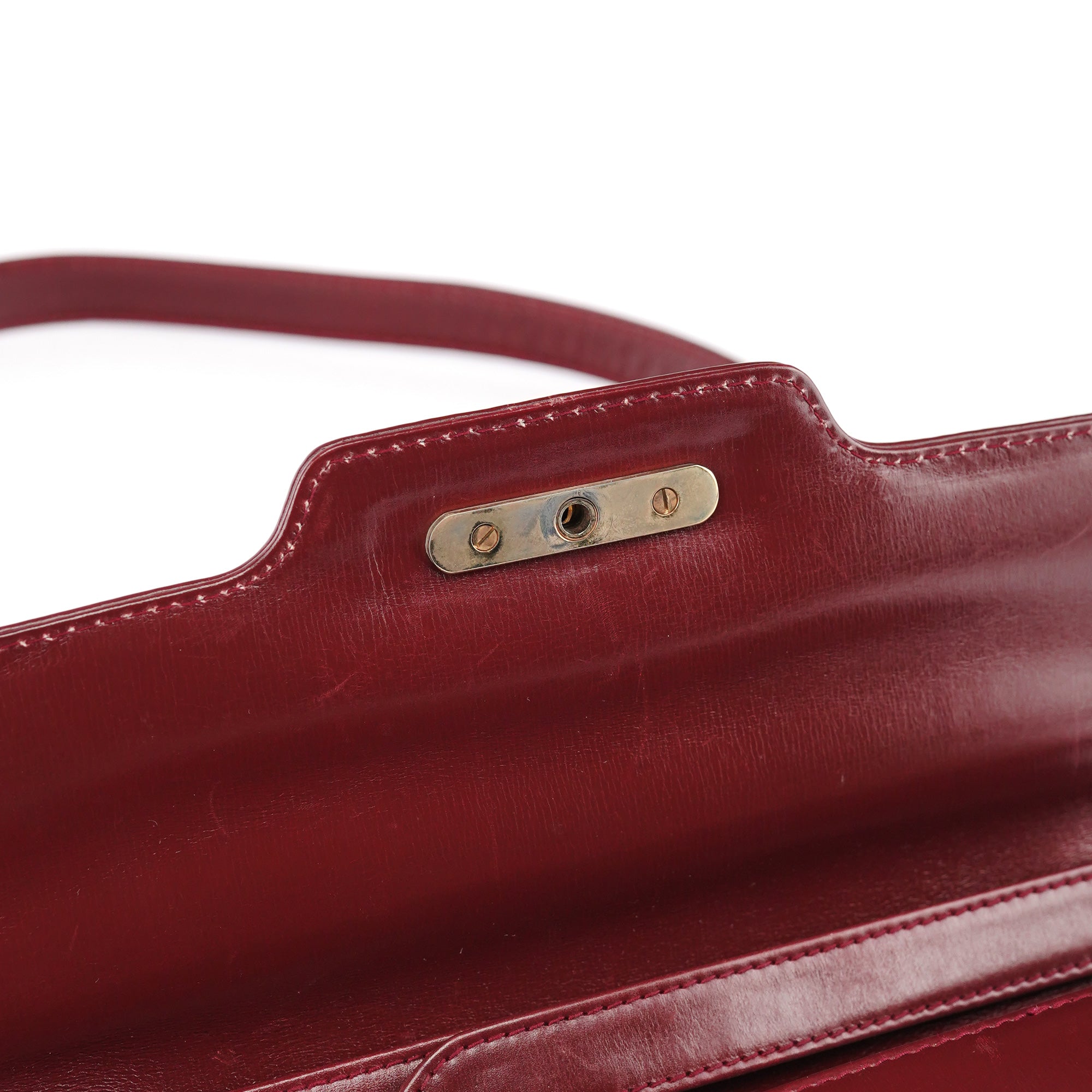 Vintage Burgundy Leather GG Shoulder Bag