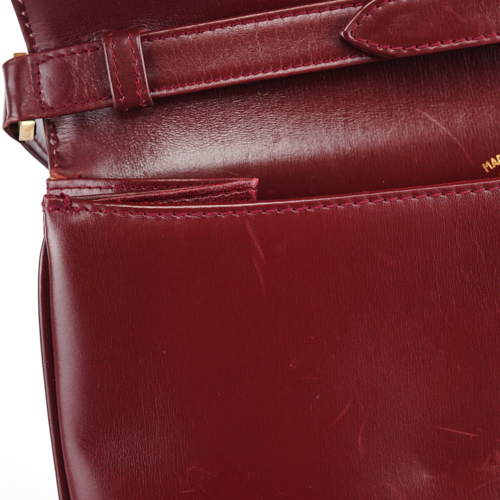 Vintage Burgundy Leather GG Shoulder Bag