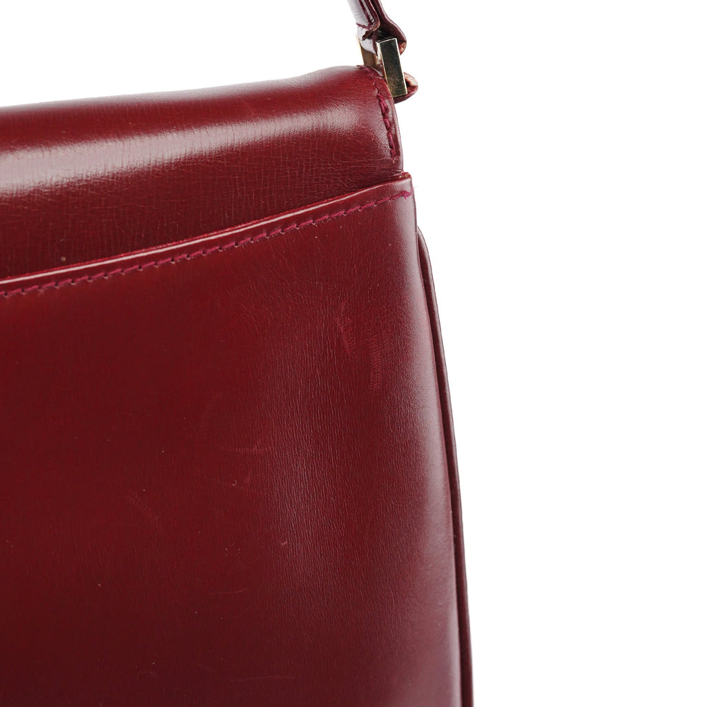 Vintage Burgundy Leather GG Shoulder Bag