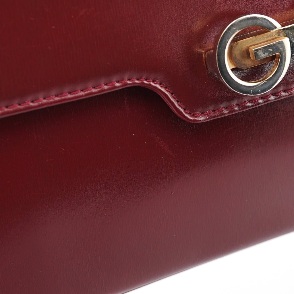 Vintage Burgundy Leather GG Shoulder Bag