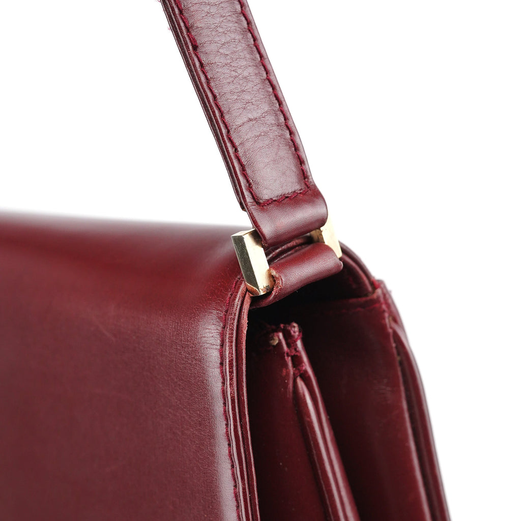 Vintage Burgundy Leather GG Shoulder Bag