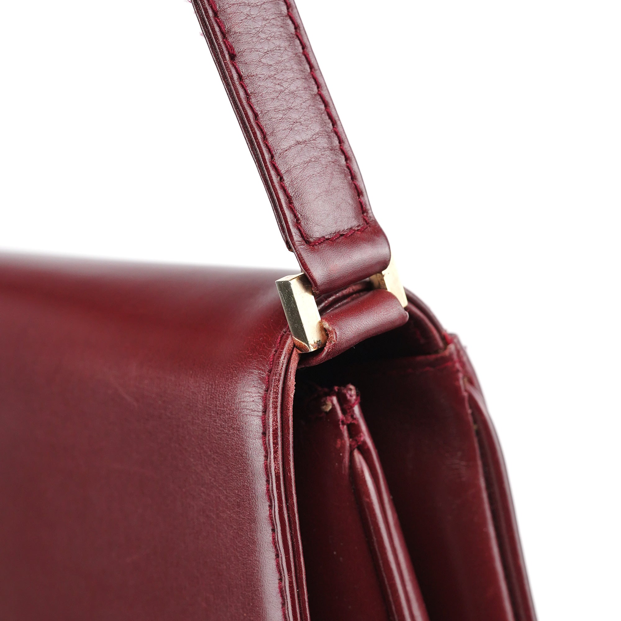 Vintage Burgundy Leather GG Shoulder Bag