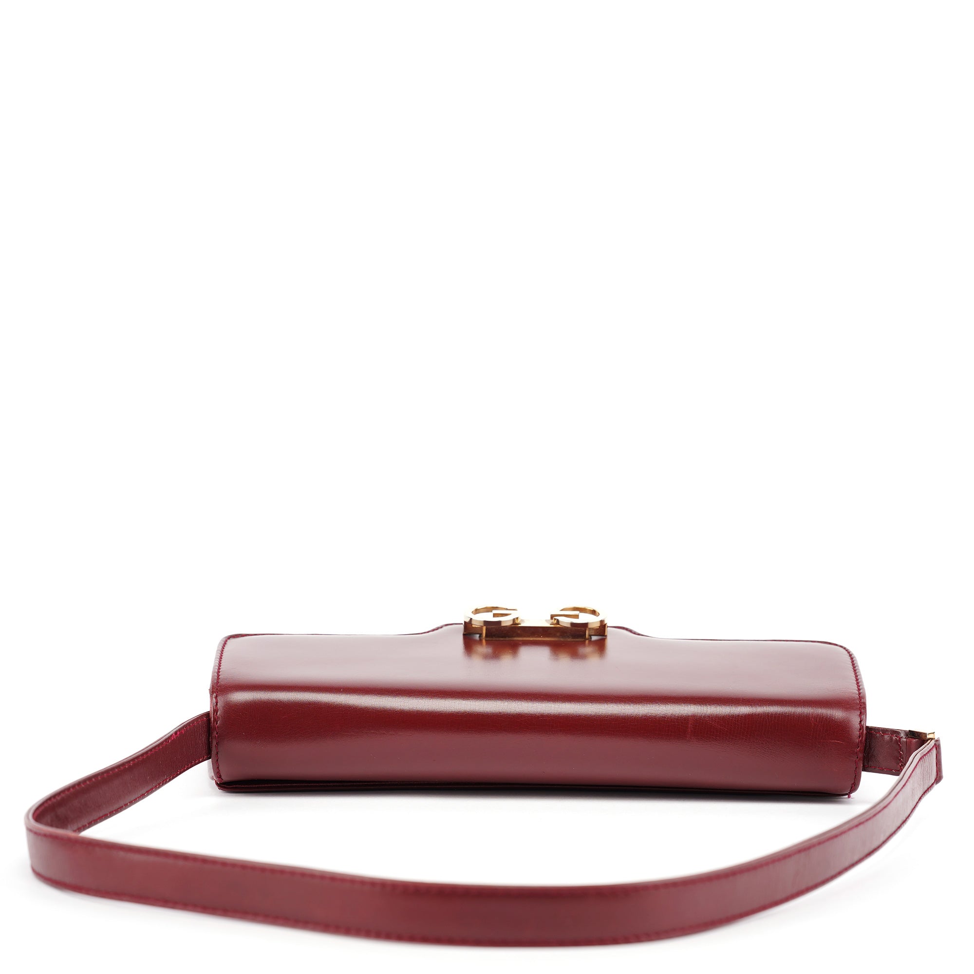 Vintage Burgundy Leather GG Shoulder Bag