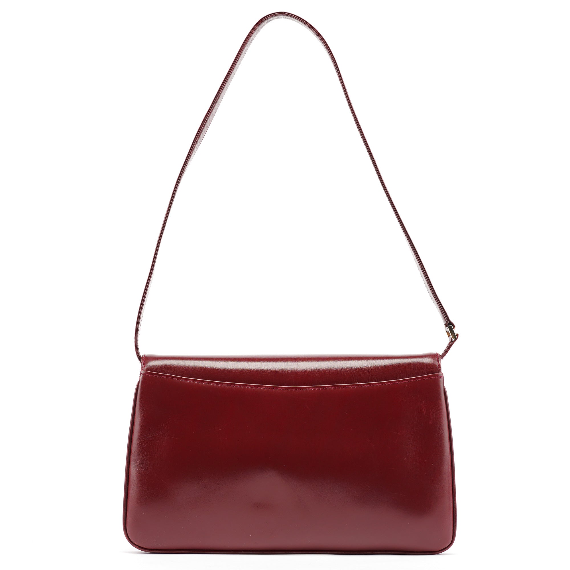 Vintage Burgundy Leather GG Shoulder Bag